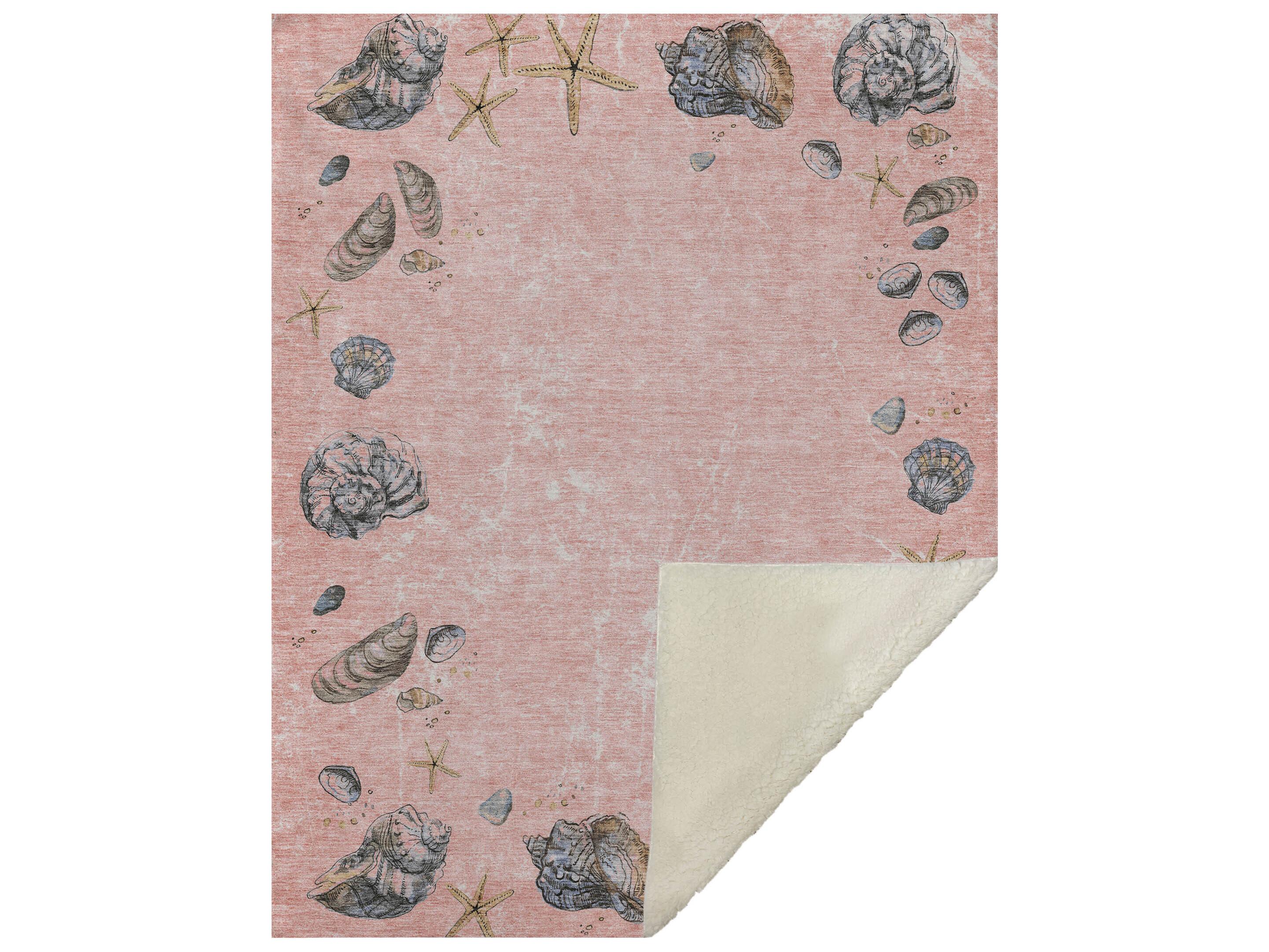 Dalyn Sherpa Pink Polyester Throw