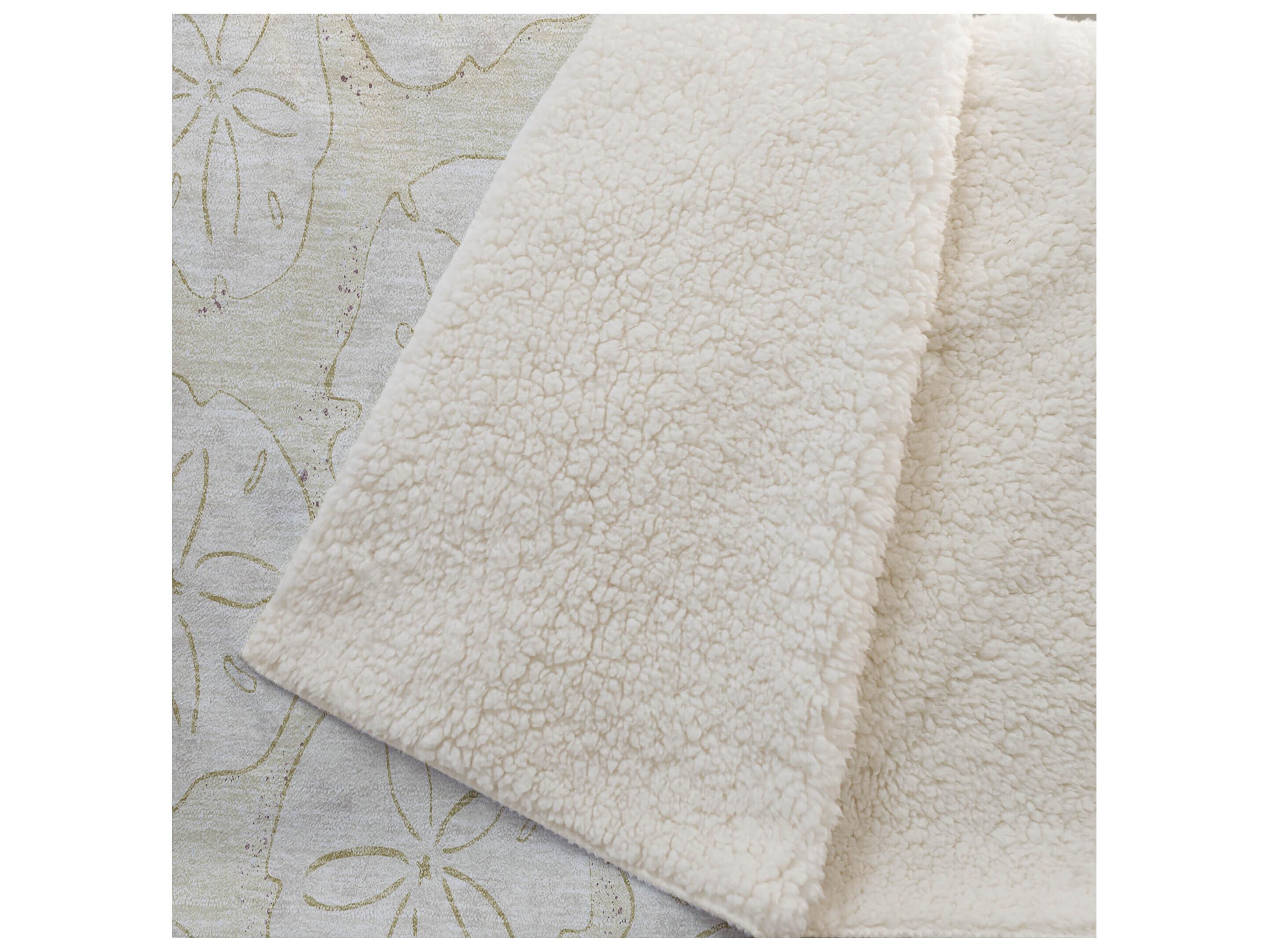 Dalyn Sherpa Ivory Polyester Throw