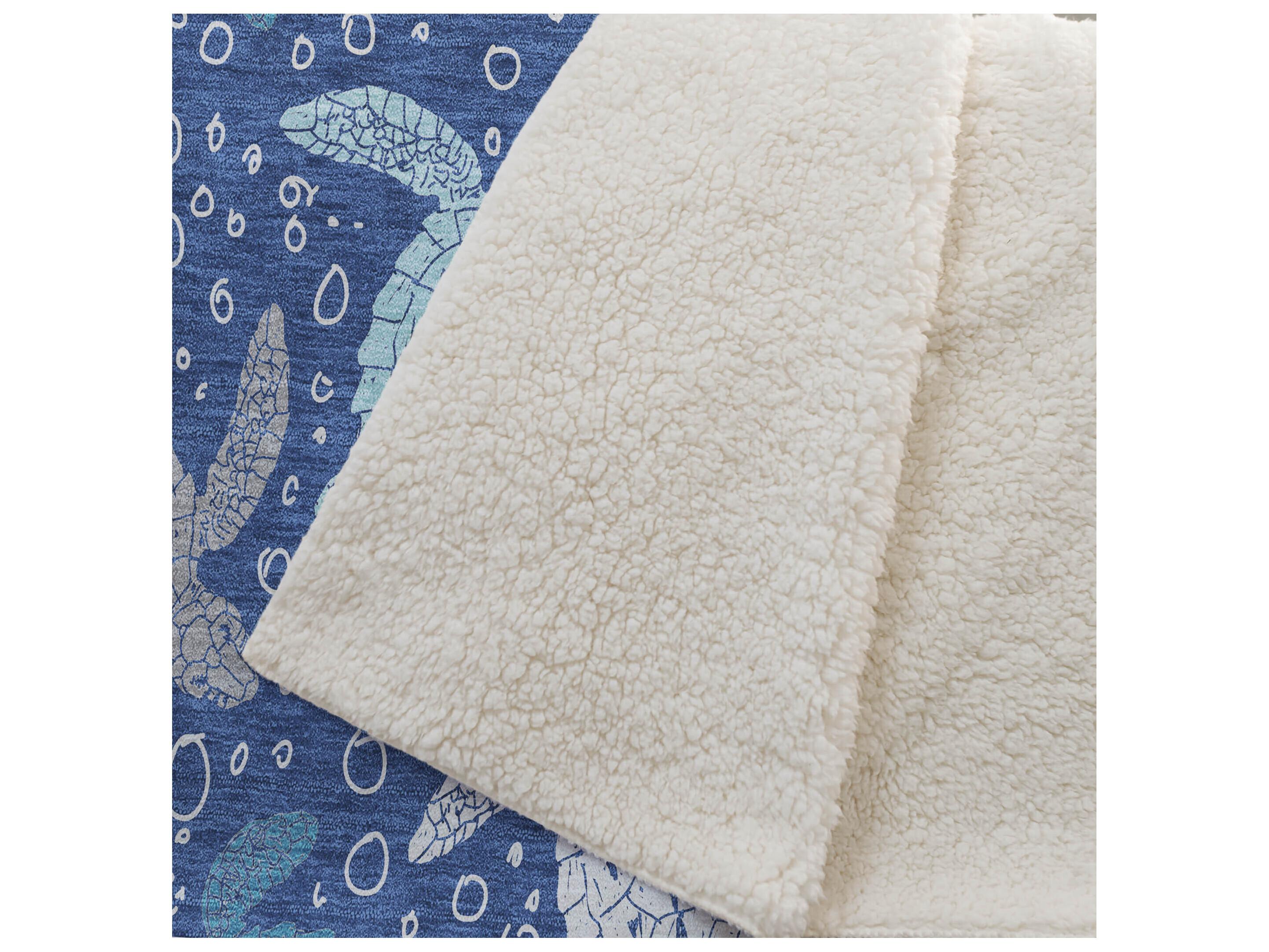 Dalyn Sherpa Blue Polyester Throw