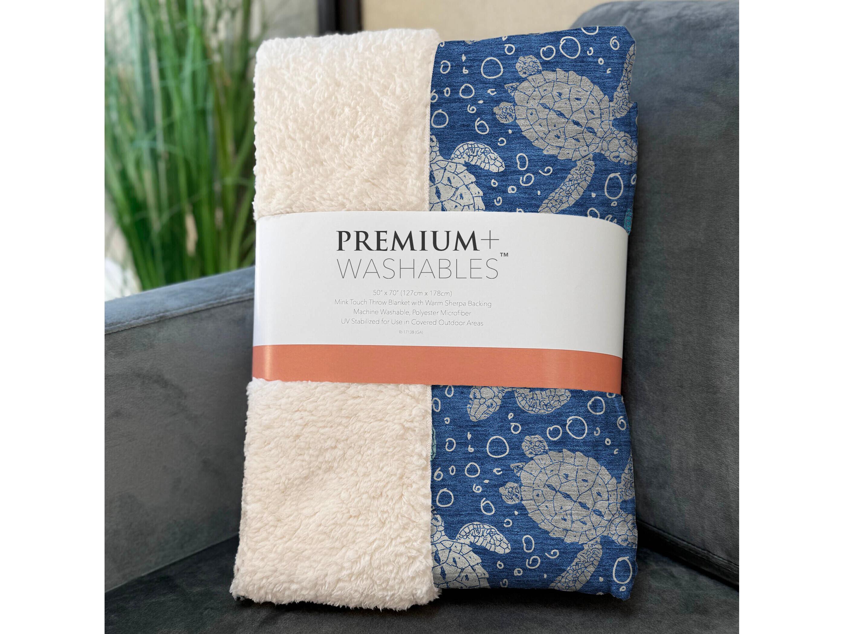 Dalyn Sherpa Blue Polyester Throw