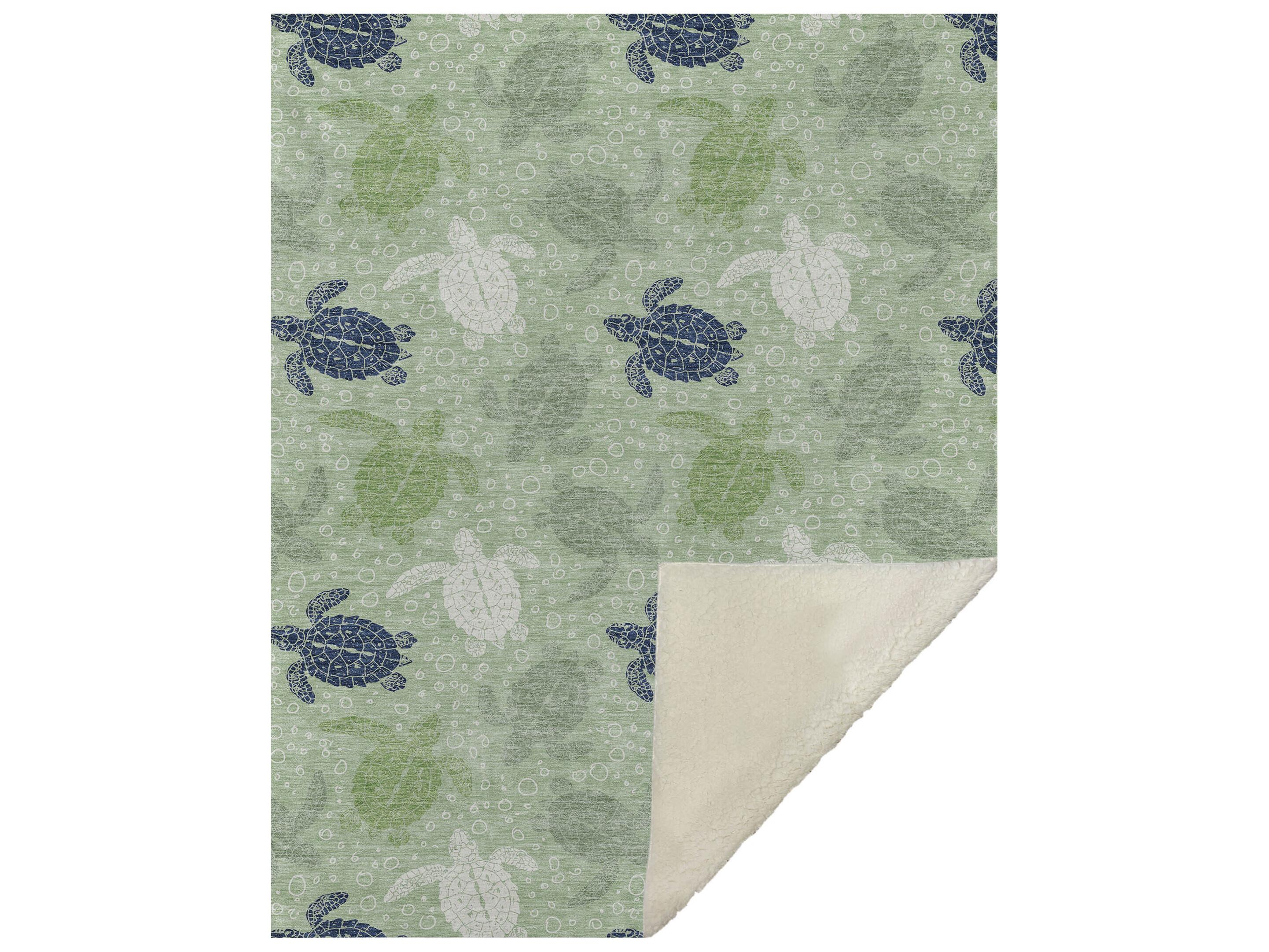 Dalyn Sherpa Green Polyester Throw