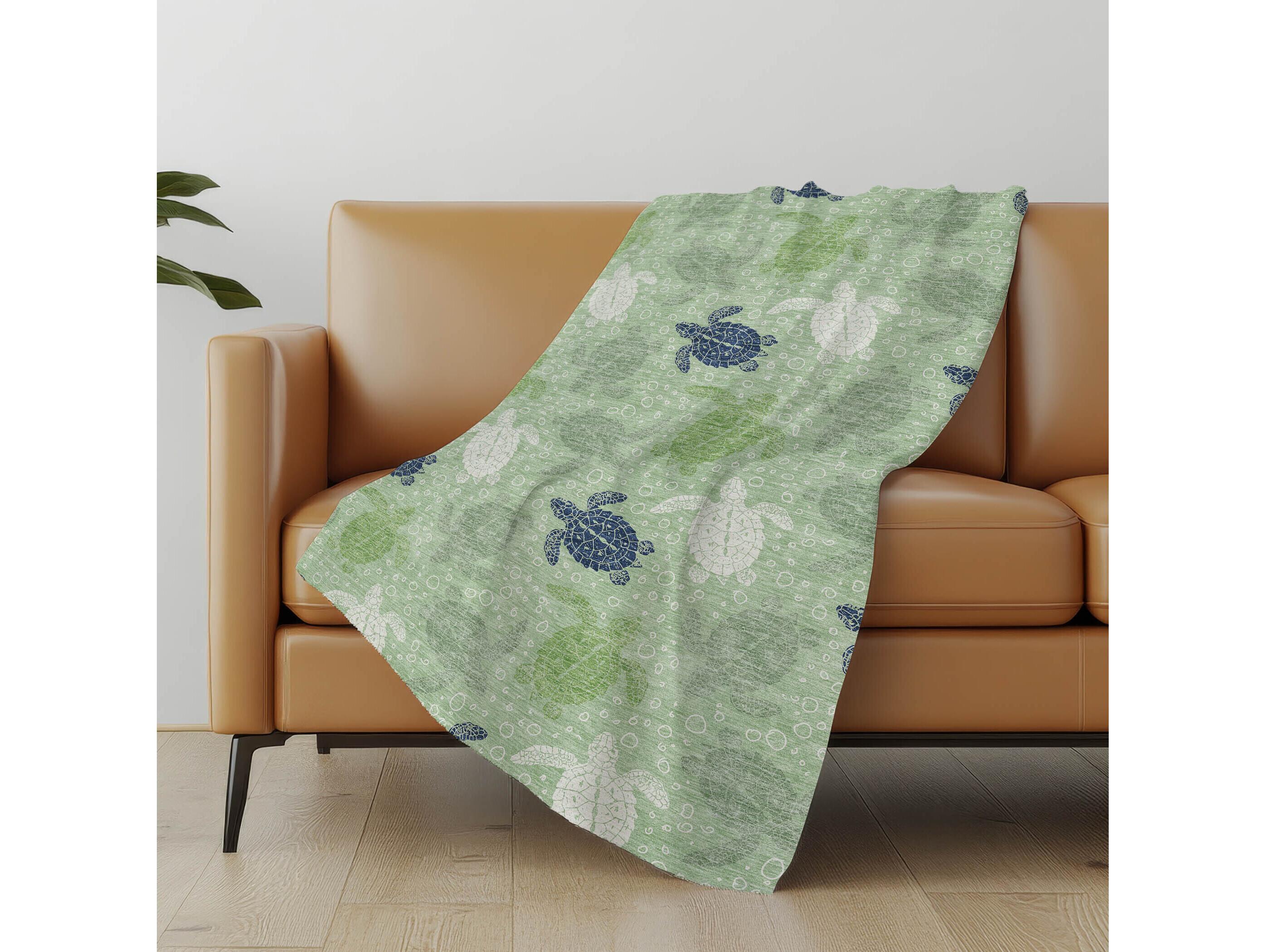Dalyn Sherpa Green Polyester Throw
