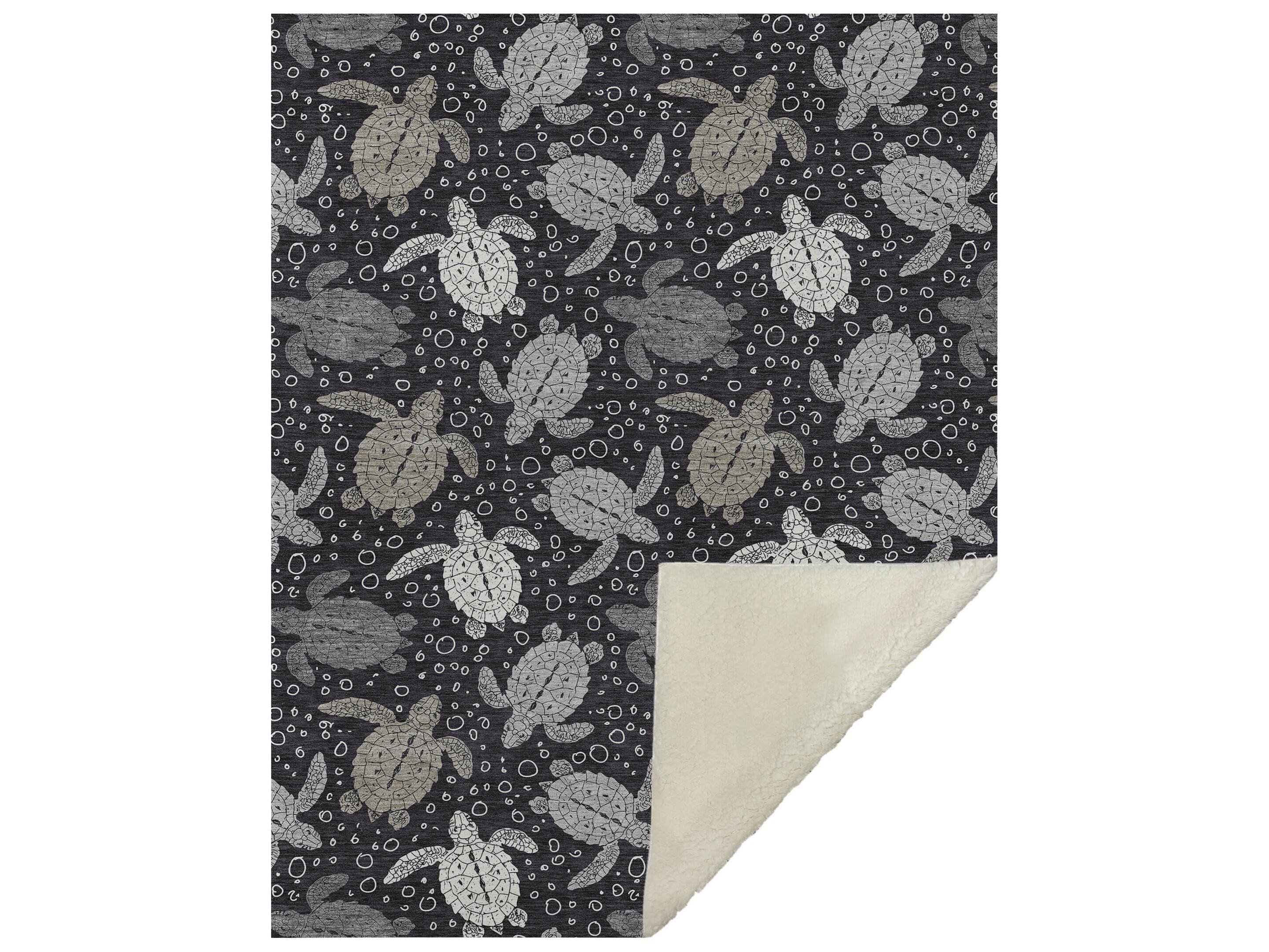 Dalyn Sherpa Black Polyester Throw