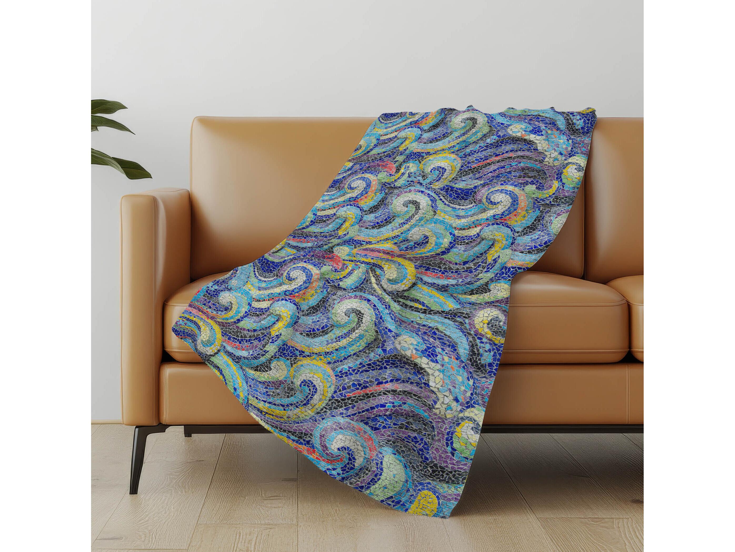 Dalyn Sherpa Blue Polyester Throw