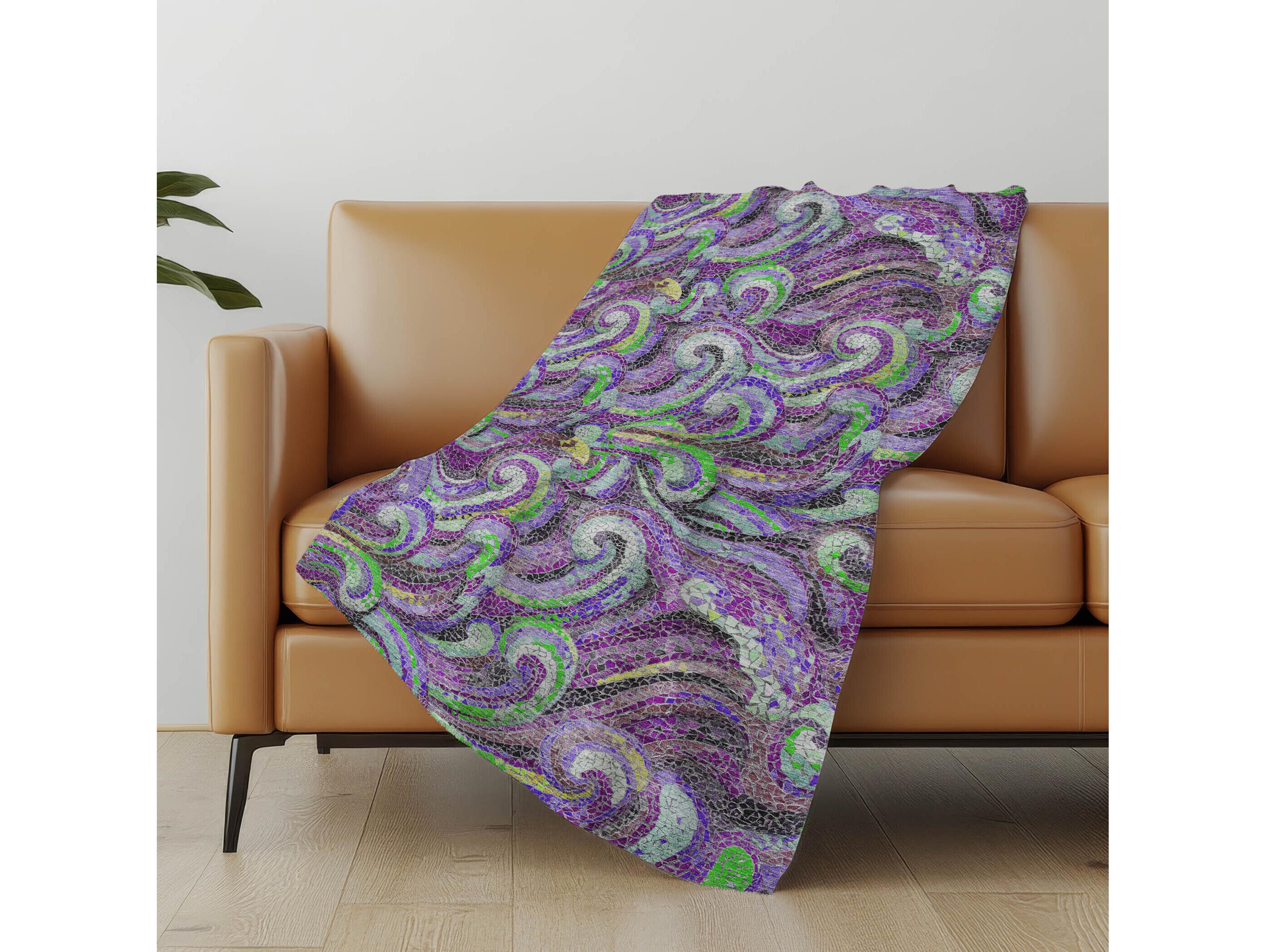 Dalyn Sherpa Purple Polyester Throw