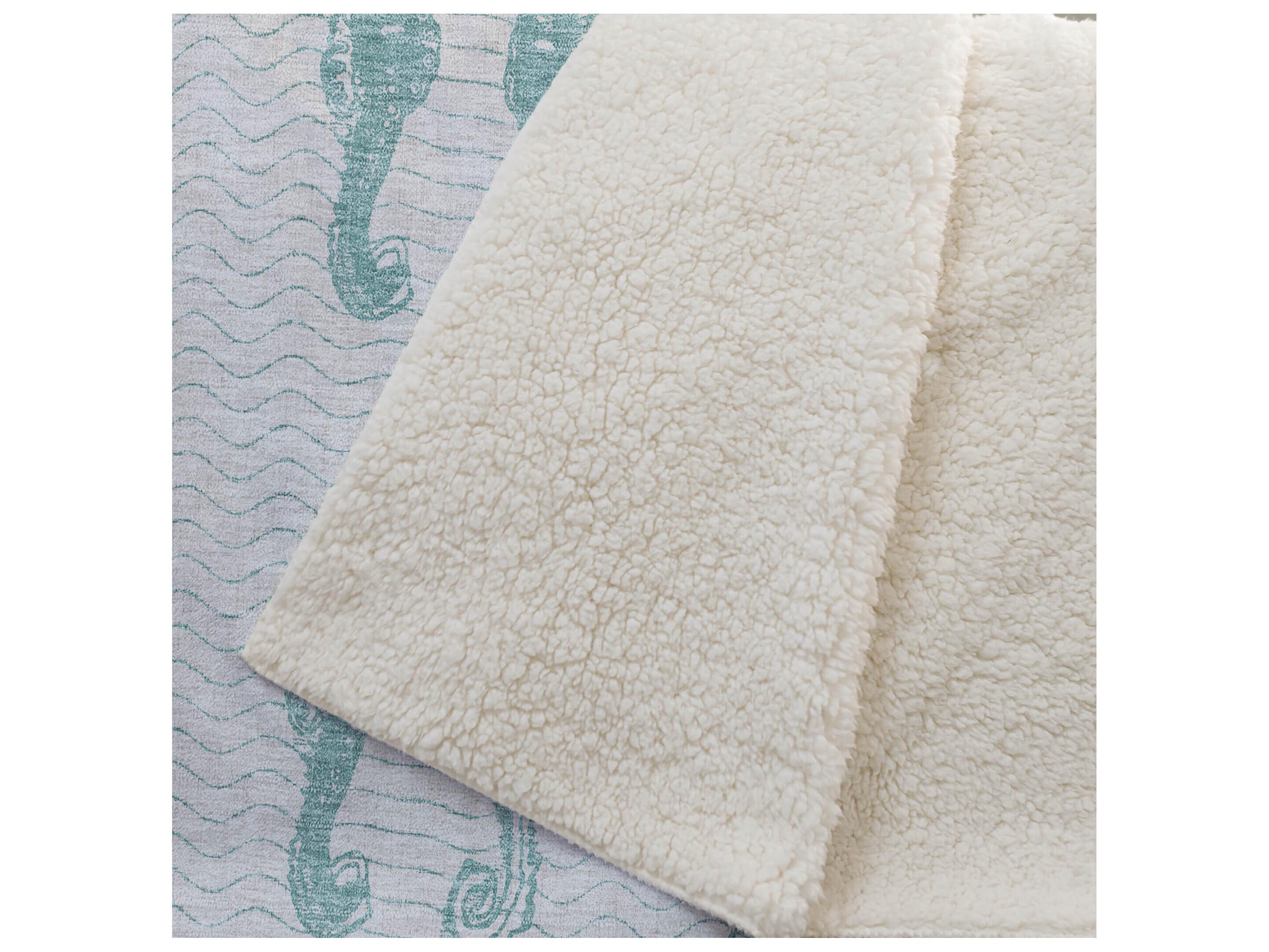 Dalyn Sherpa Teal Polyester Throw
