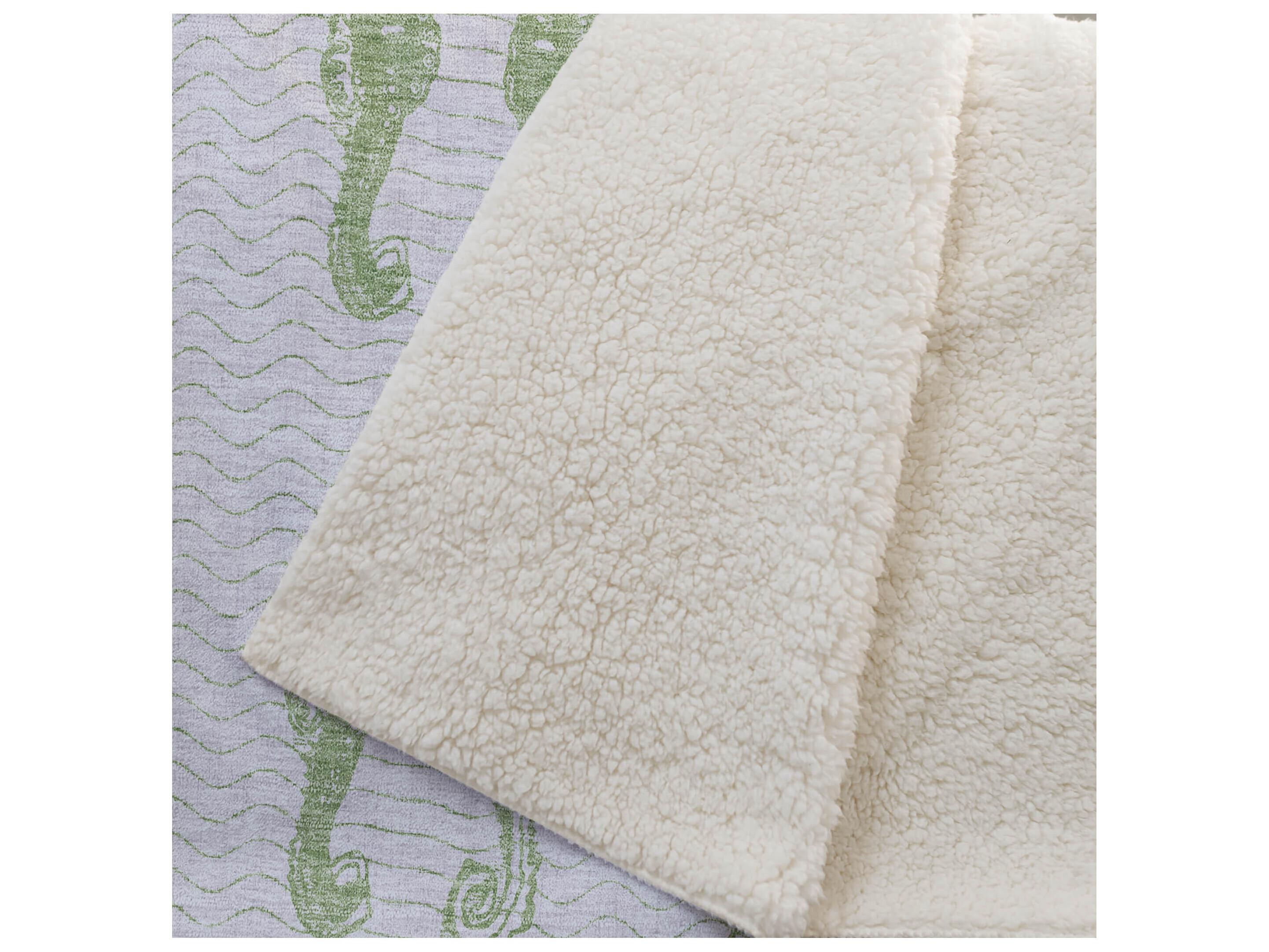 Dalyn Sherpa Green Polyester Throw