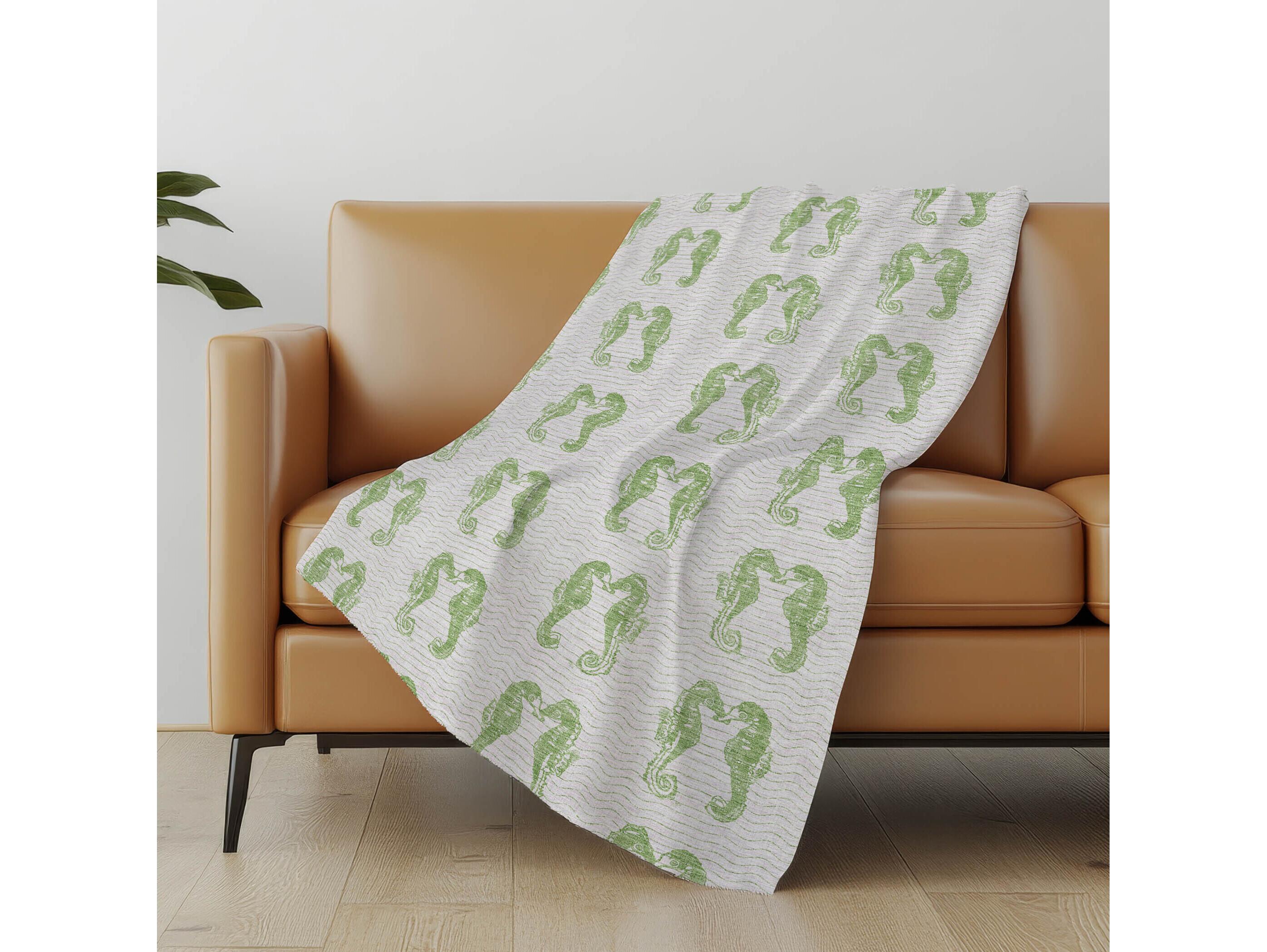 Dalyn Sherpa Green Polyester Throw
