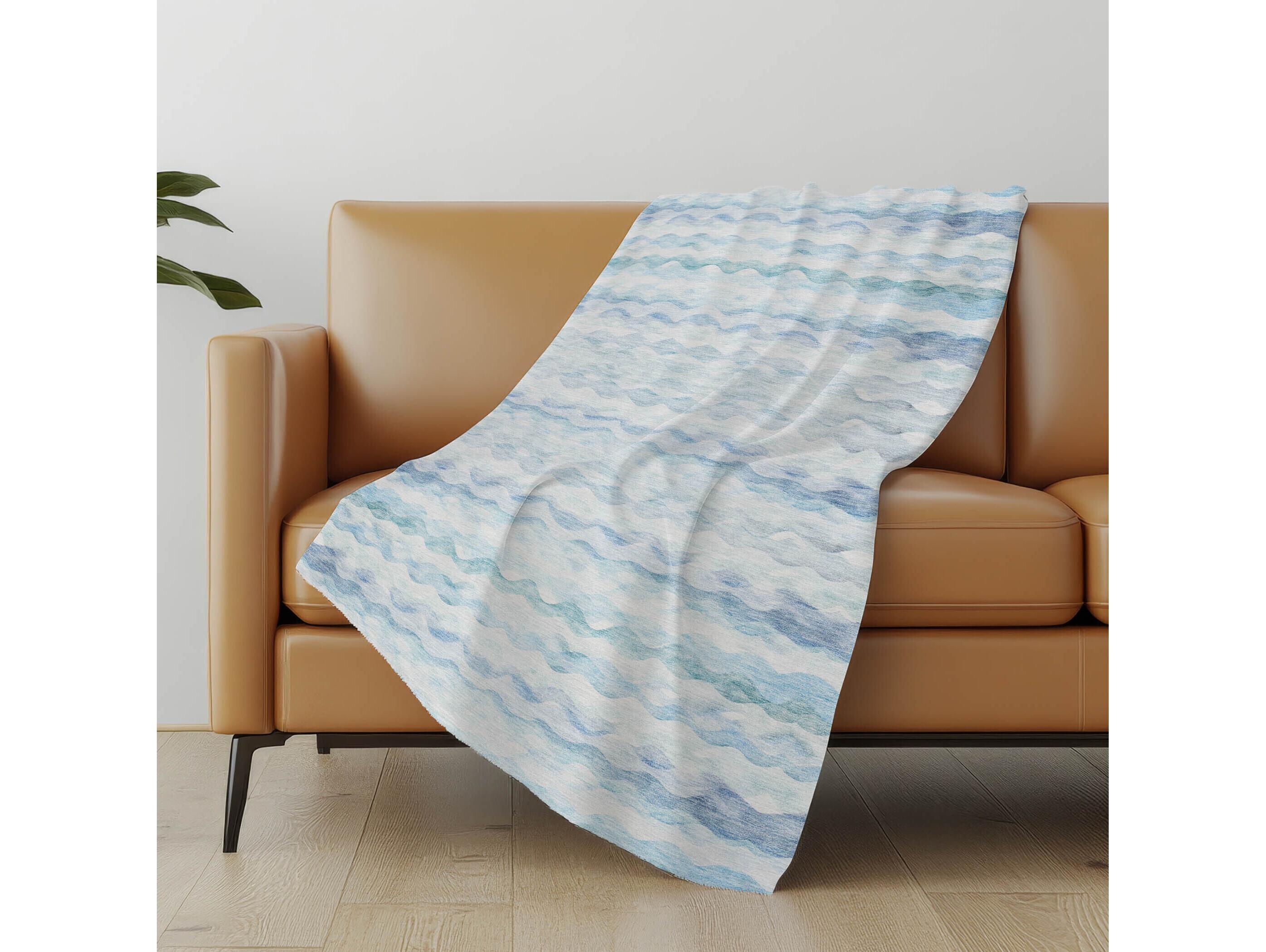 Dalyn Sherpa Blue Polyester Throw