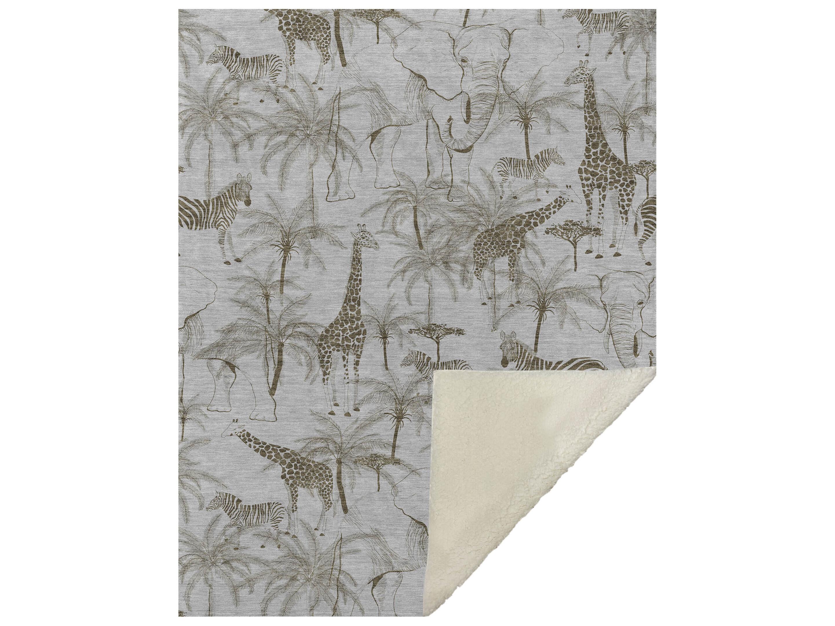 Dalyn Sherpa Gray Polyester Throw