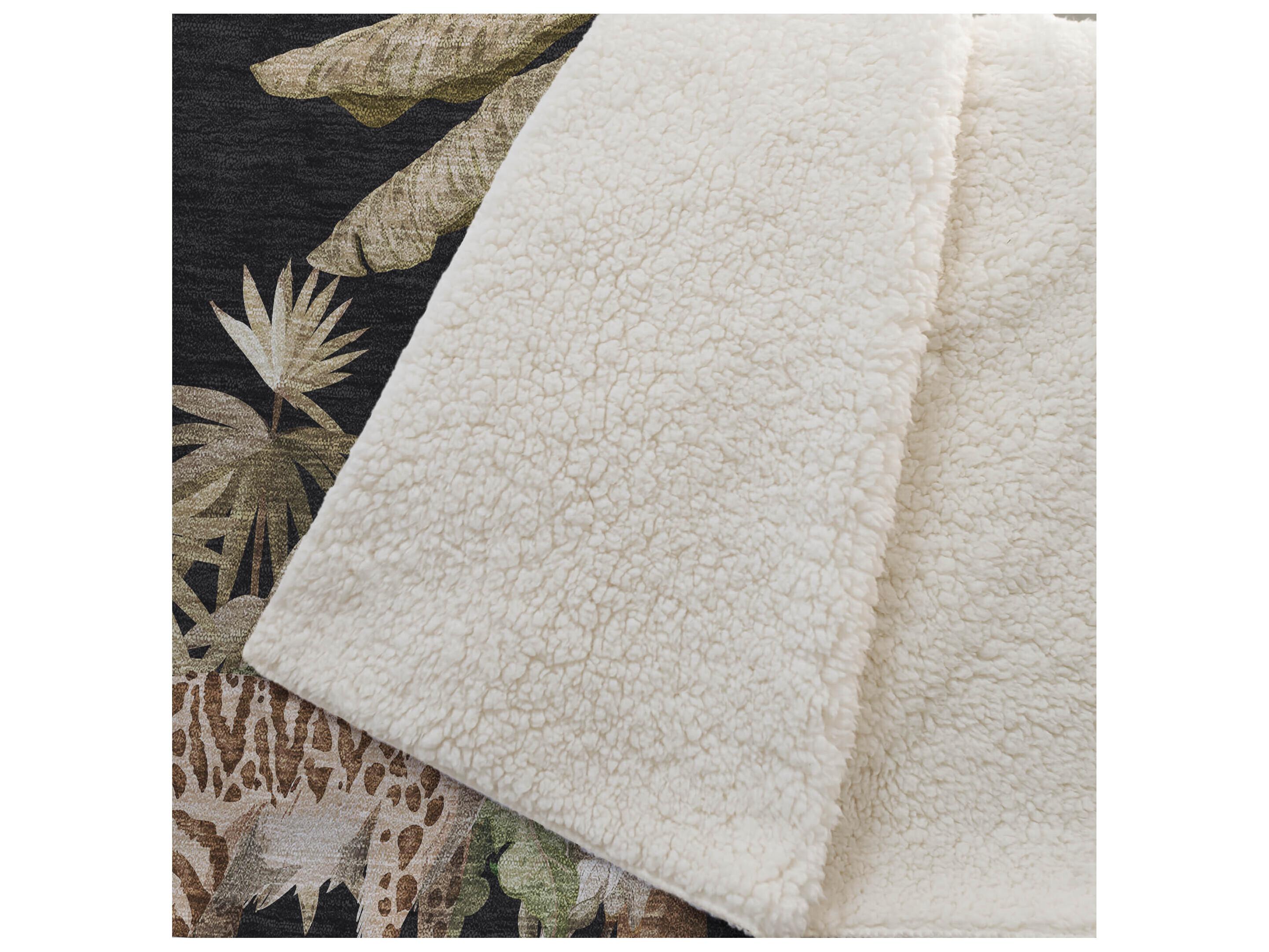 Dalyn Sherpa Black Polyester Throw