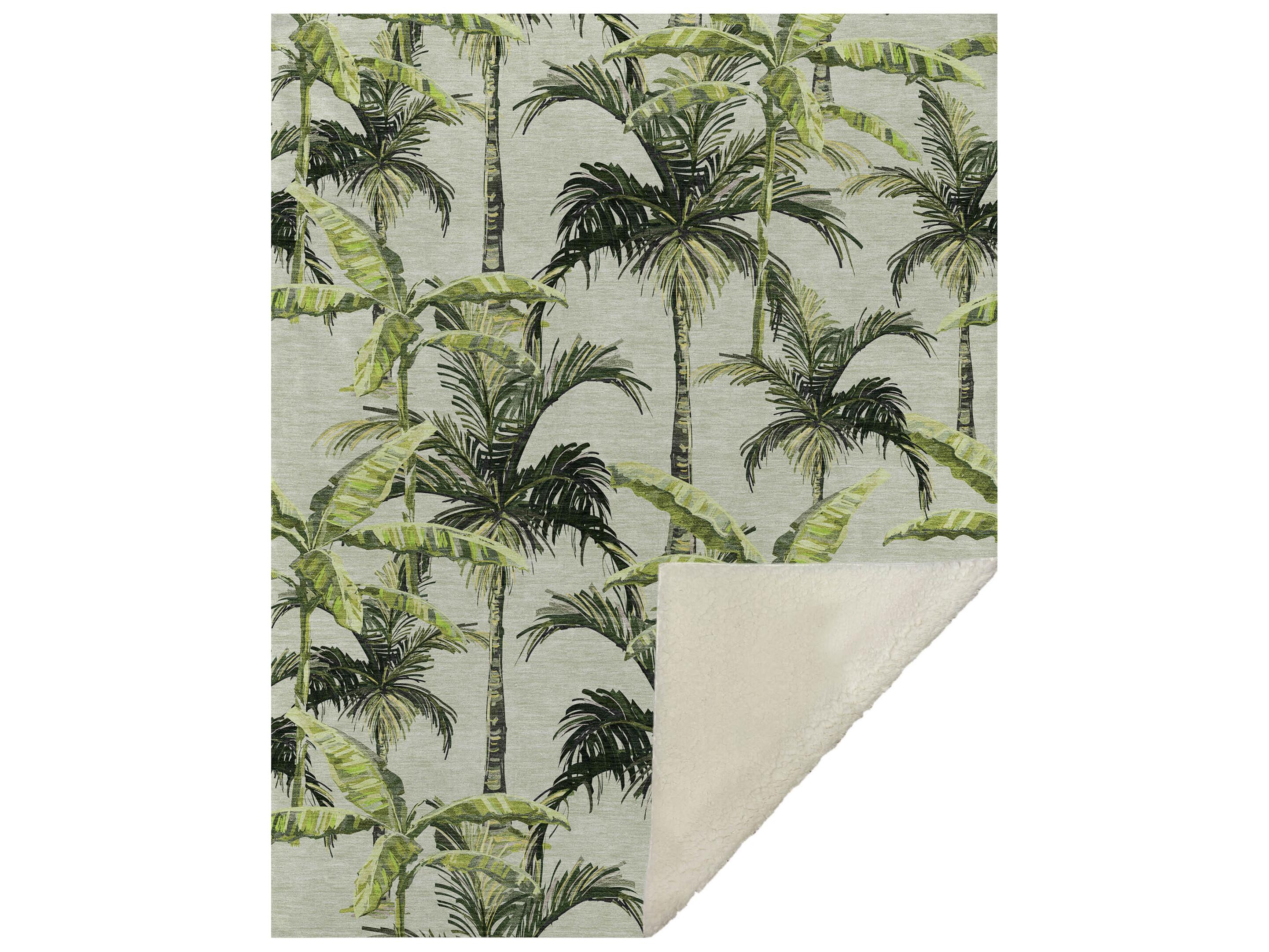 Dalyn Sherpa Green Polyester Throw