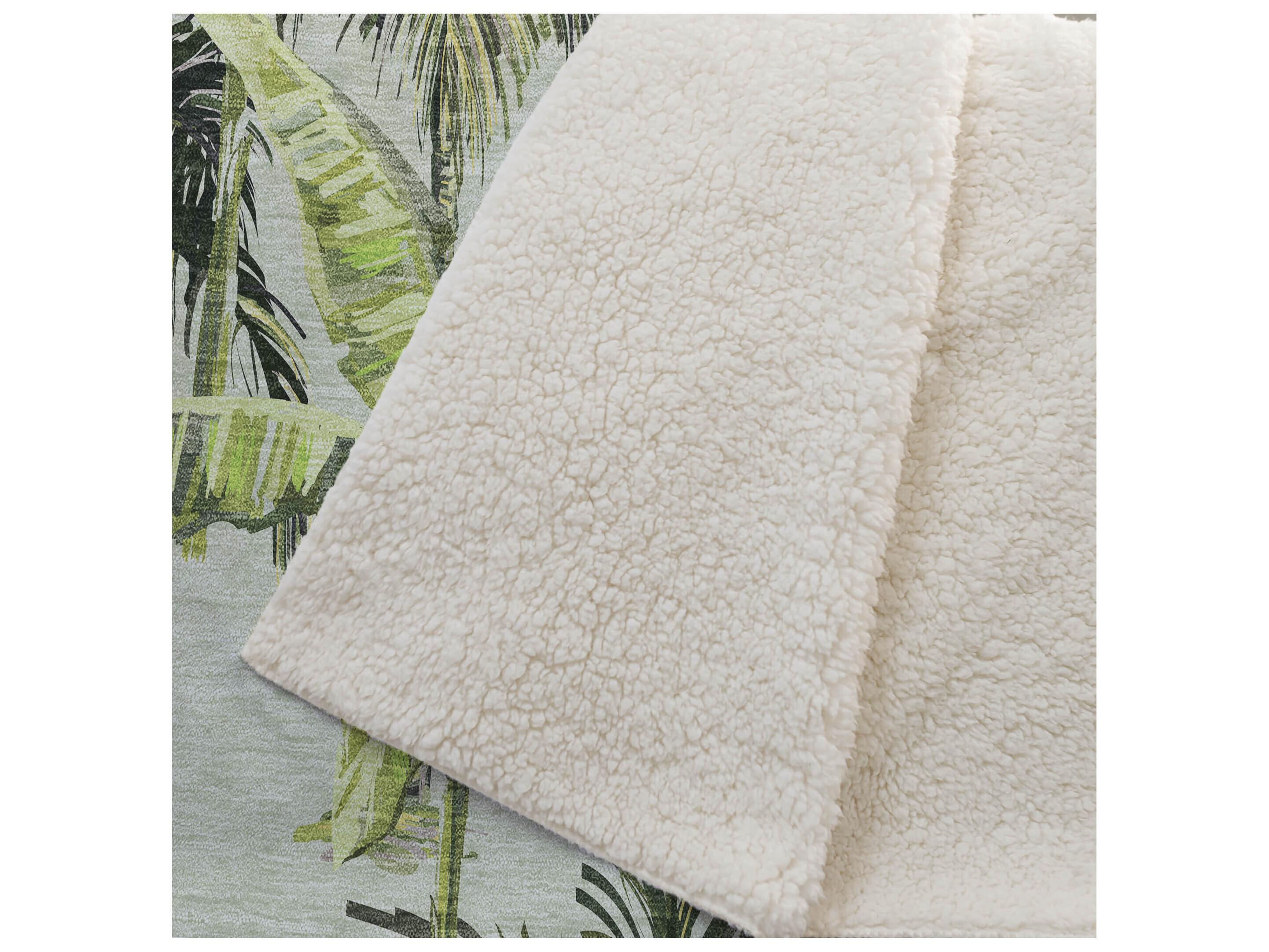 Dalyn Sherpa Green Polyester Throw