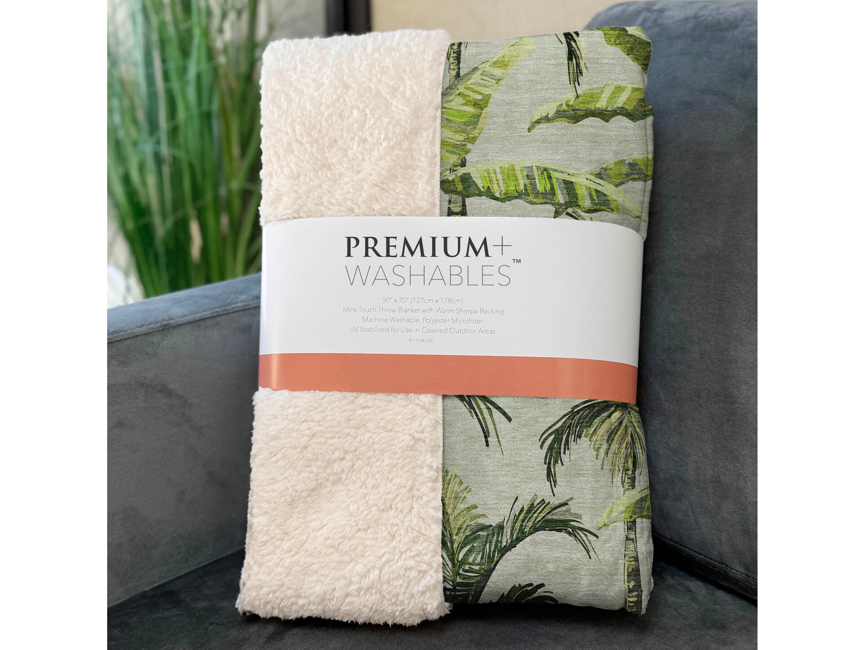 Dalyn Sherpa Green Polyester Throw