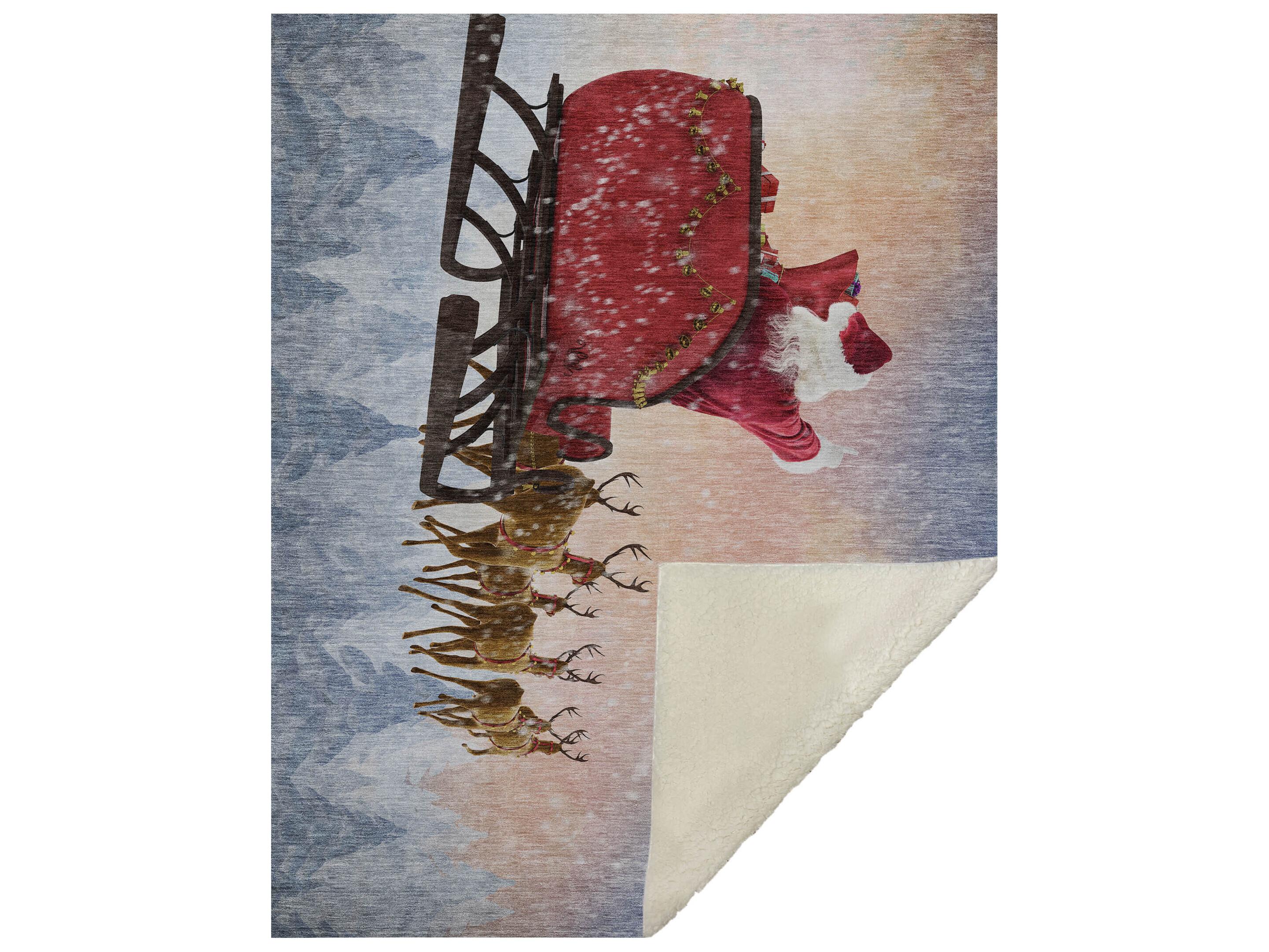 Dalyn Sherpa Blue Polyester Throw