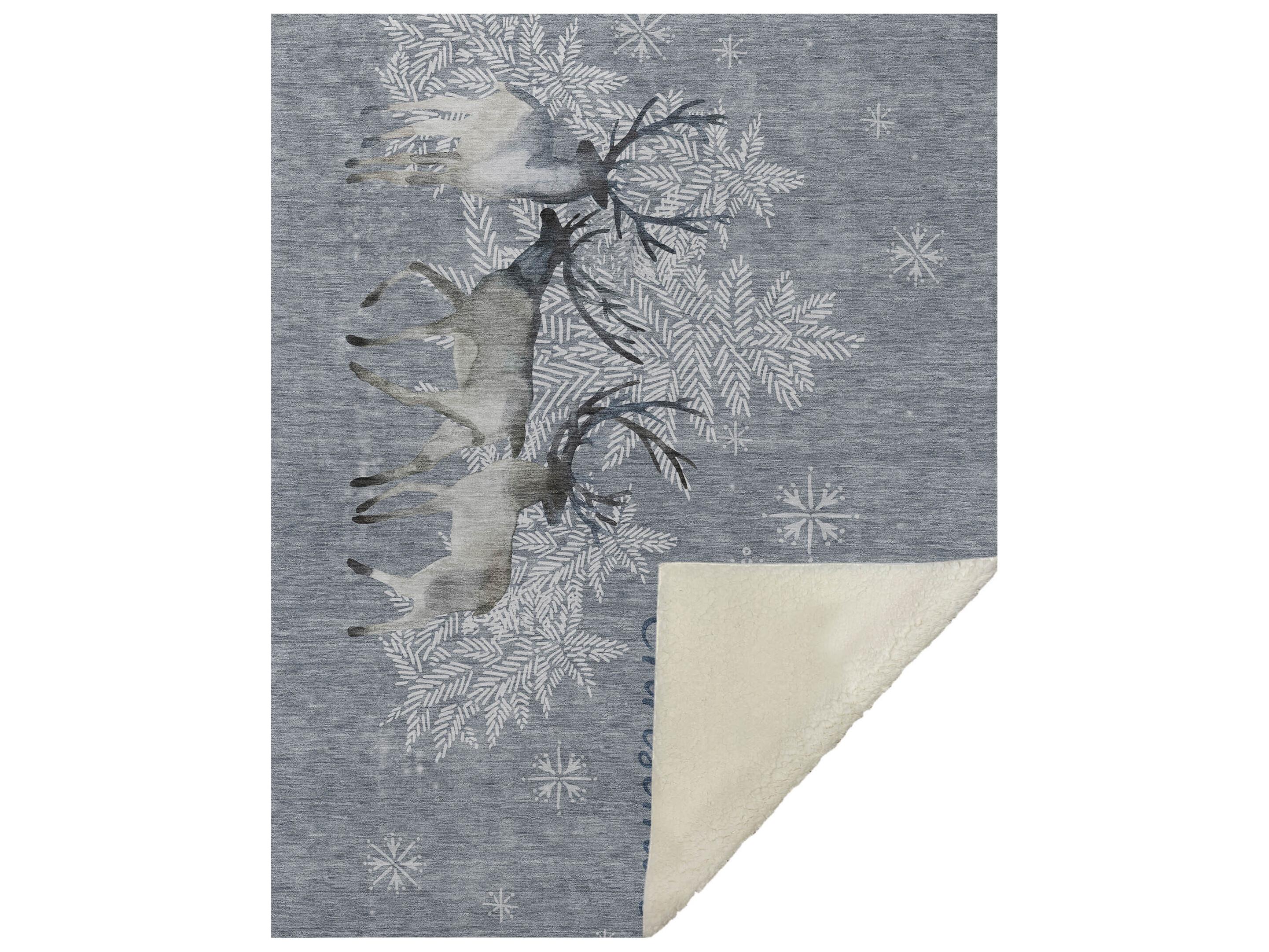 Dalyn Sherpa Gray Polyester Throw