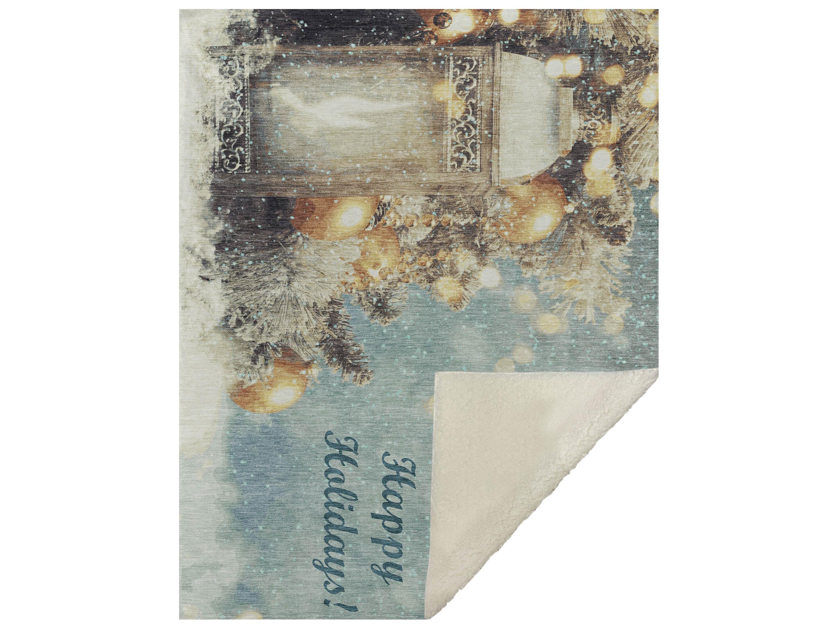 Dalyn Sherpa Blue Polyester Throw