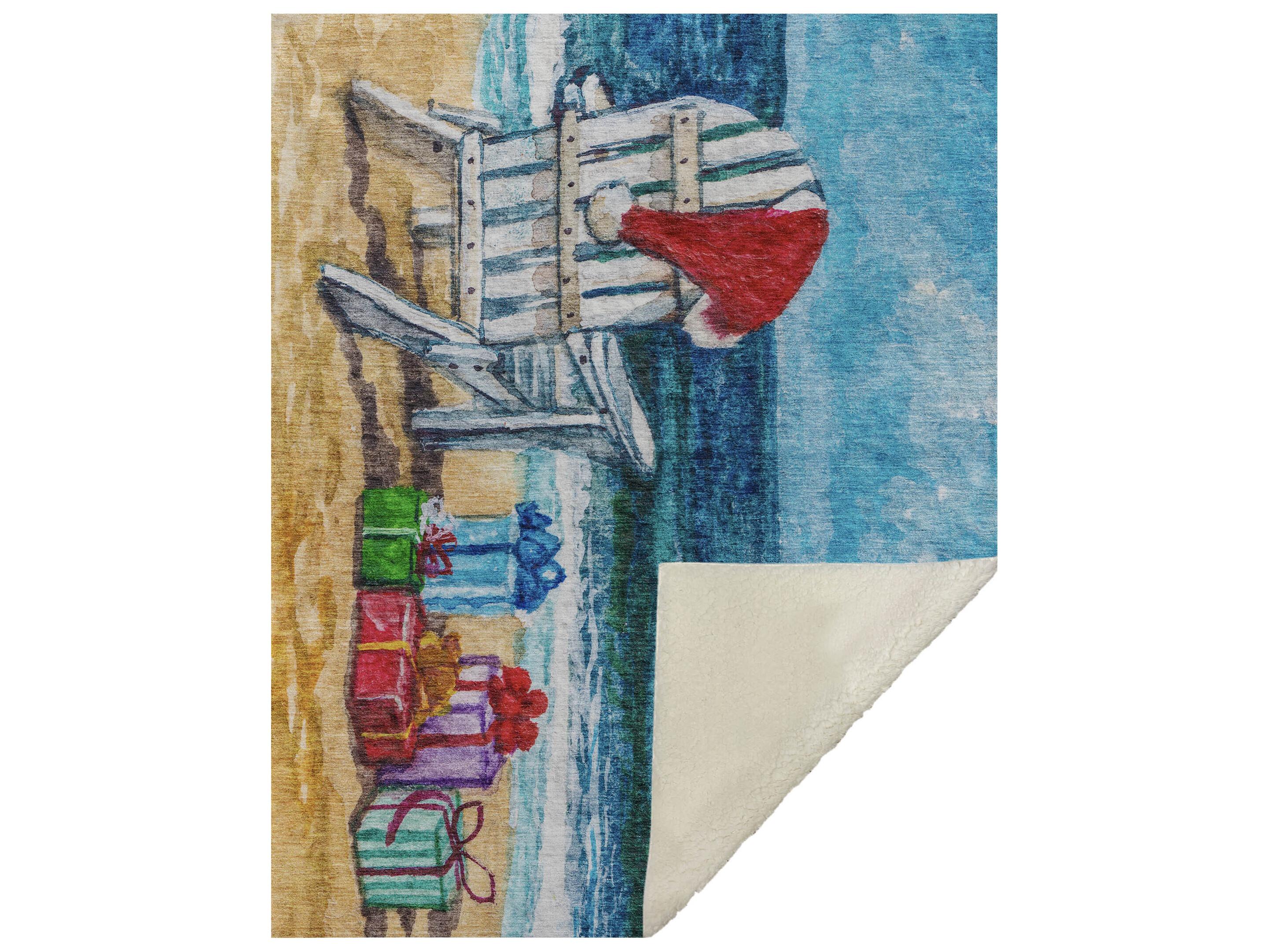 Dalyn Sherpa Blue Polyester Throw