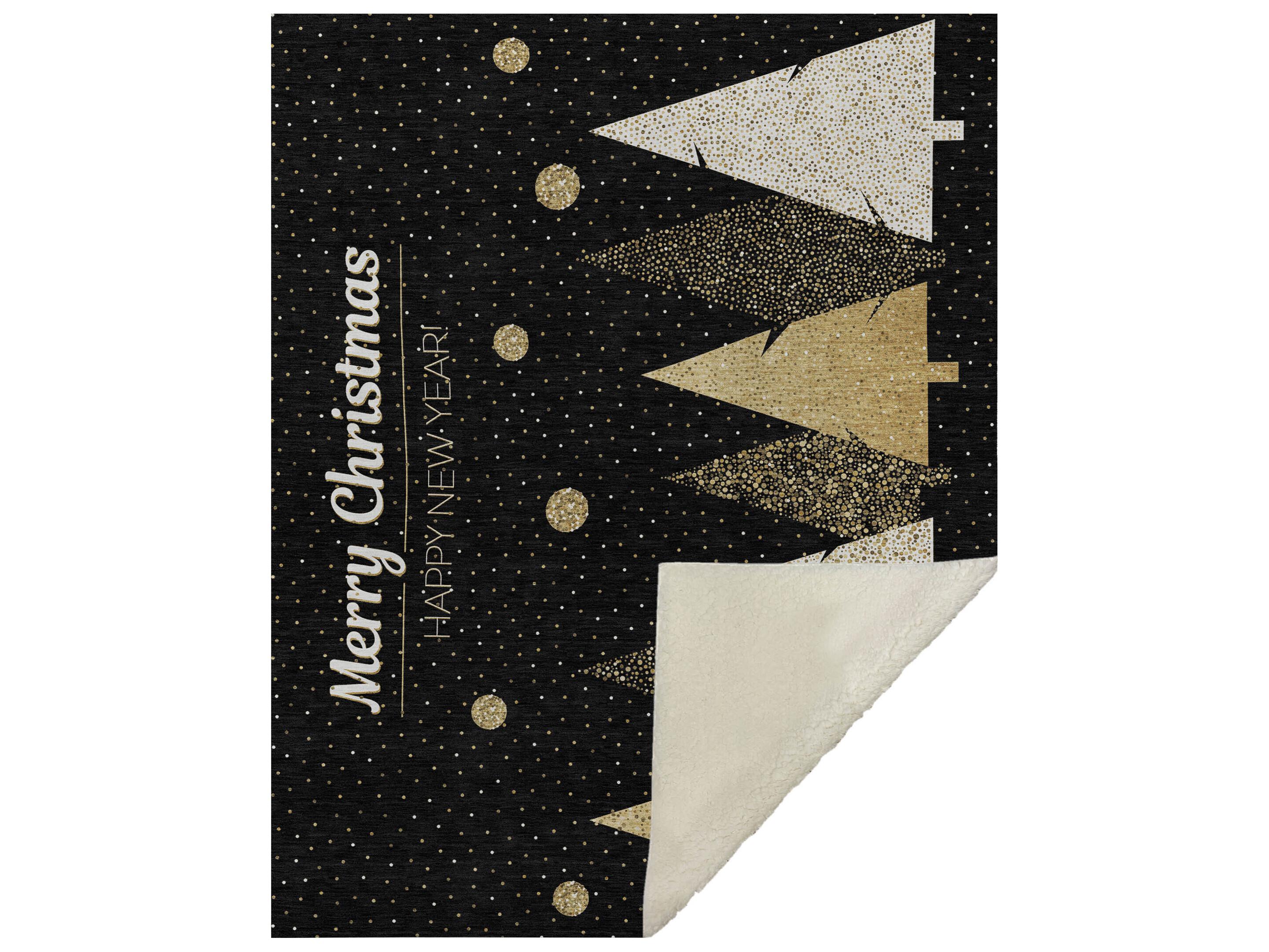 Dalyn Sherpa Black Polyester Throw