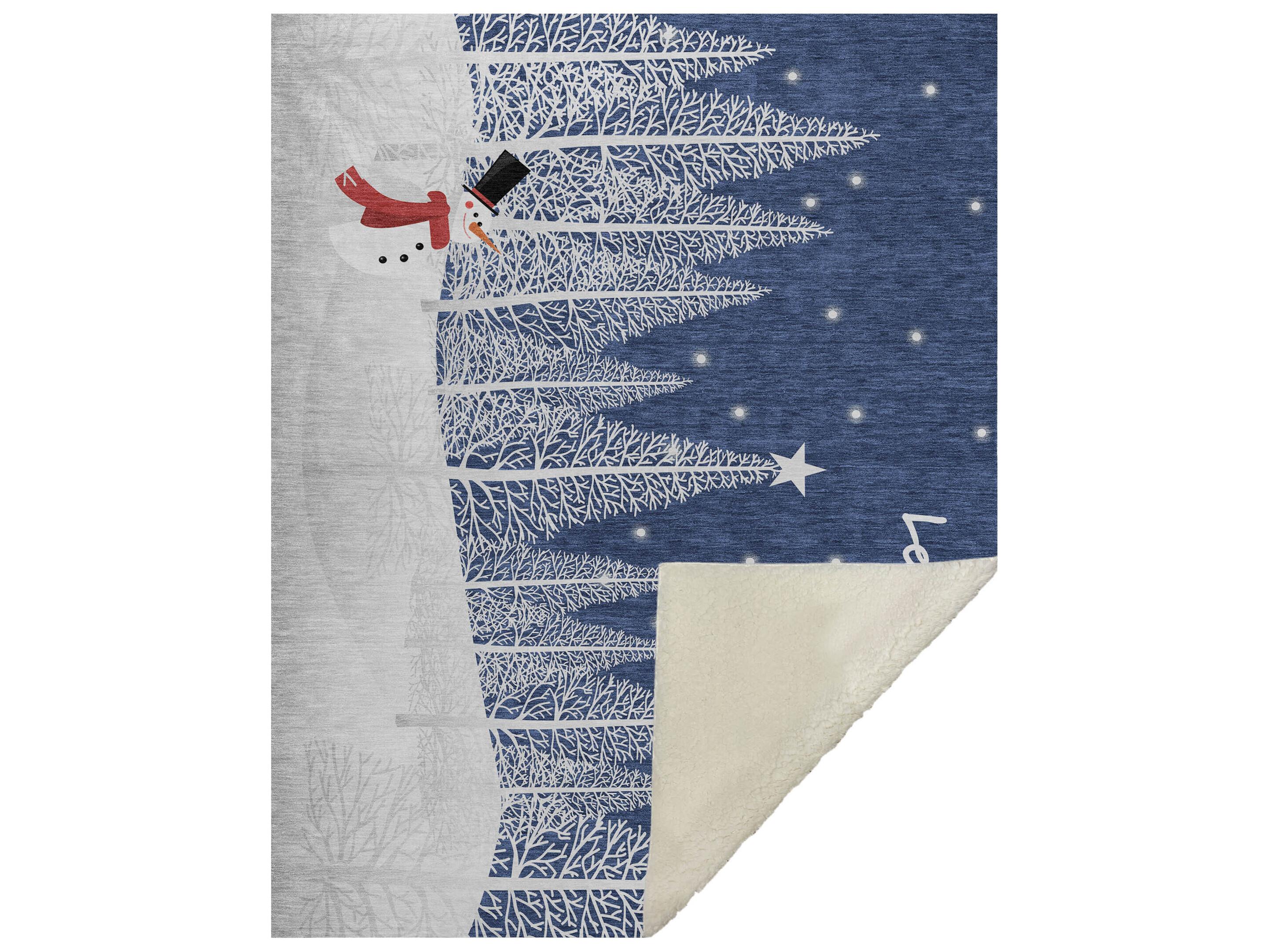 Dalyn Sherpa Blue Polyester Throw