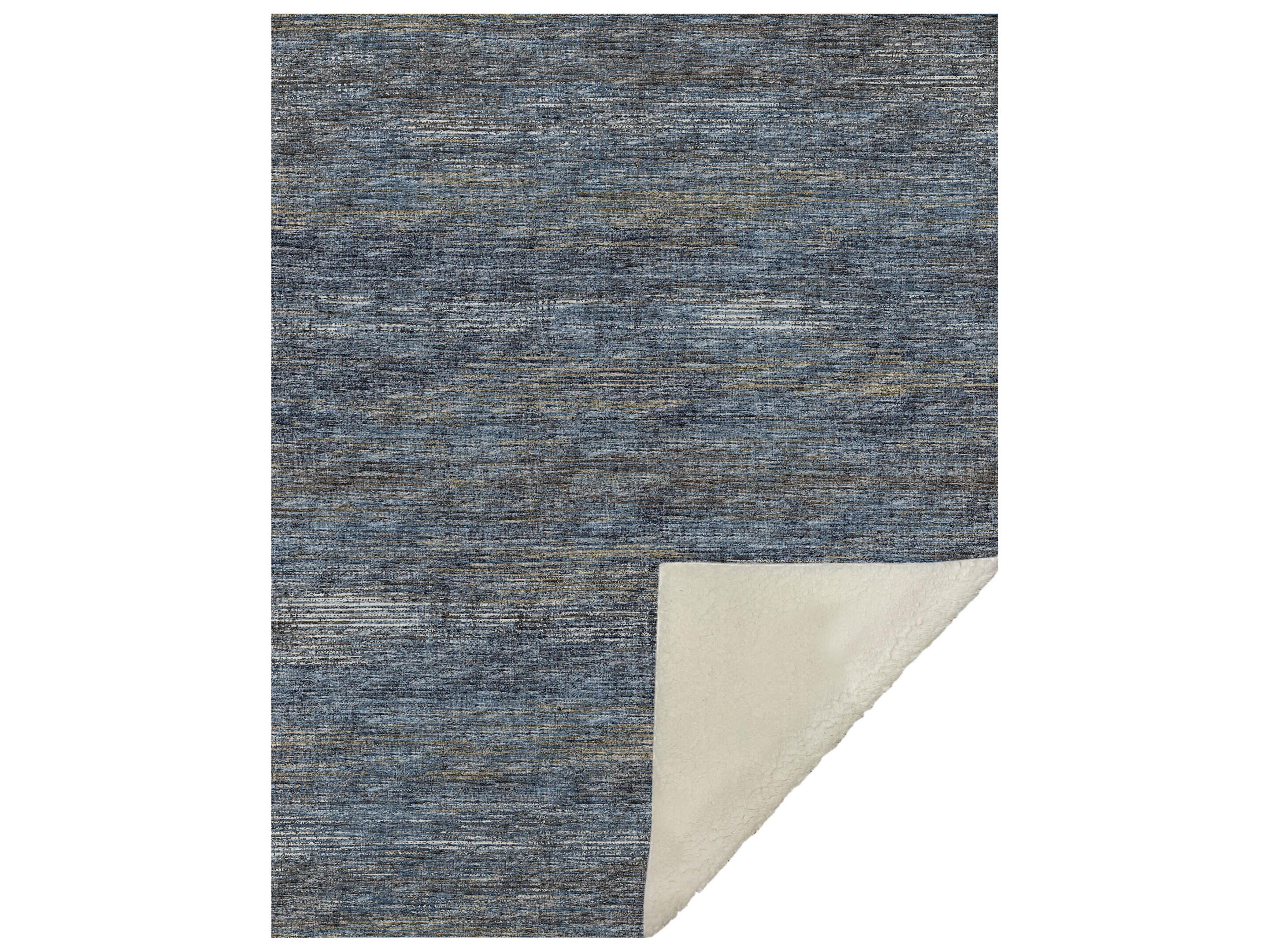 Dalyn Sherpa Navy Polyester Throw