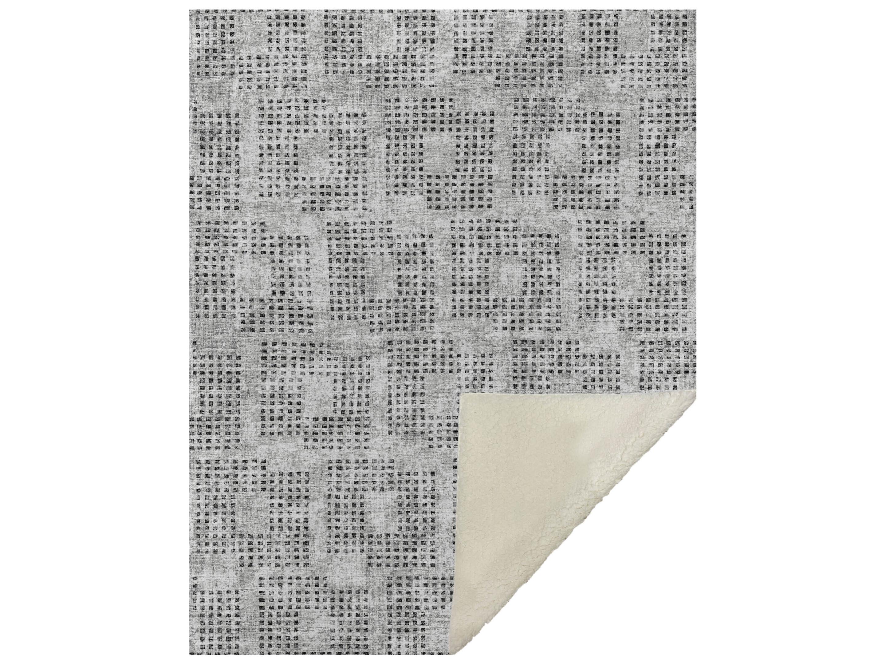 Dalyn Sherpa Gray Polyester Throw