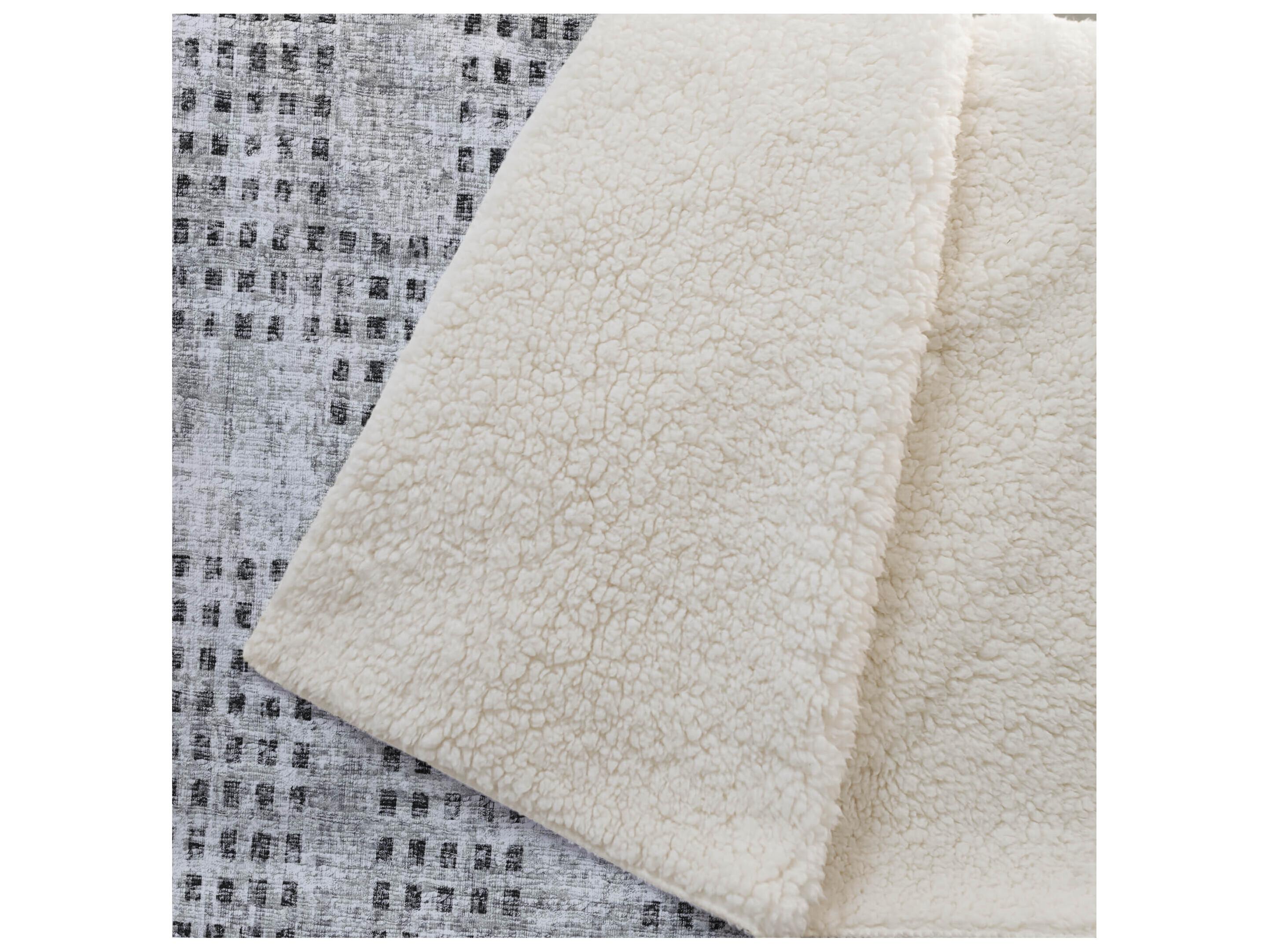 Dalyn Sherpa Gray Polyester Throw