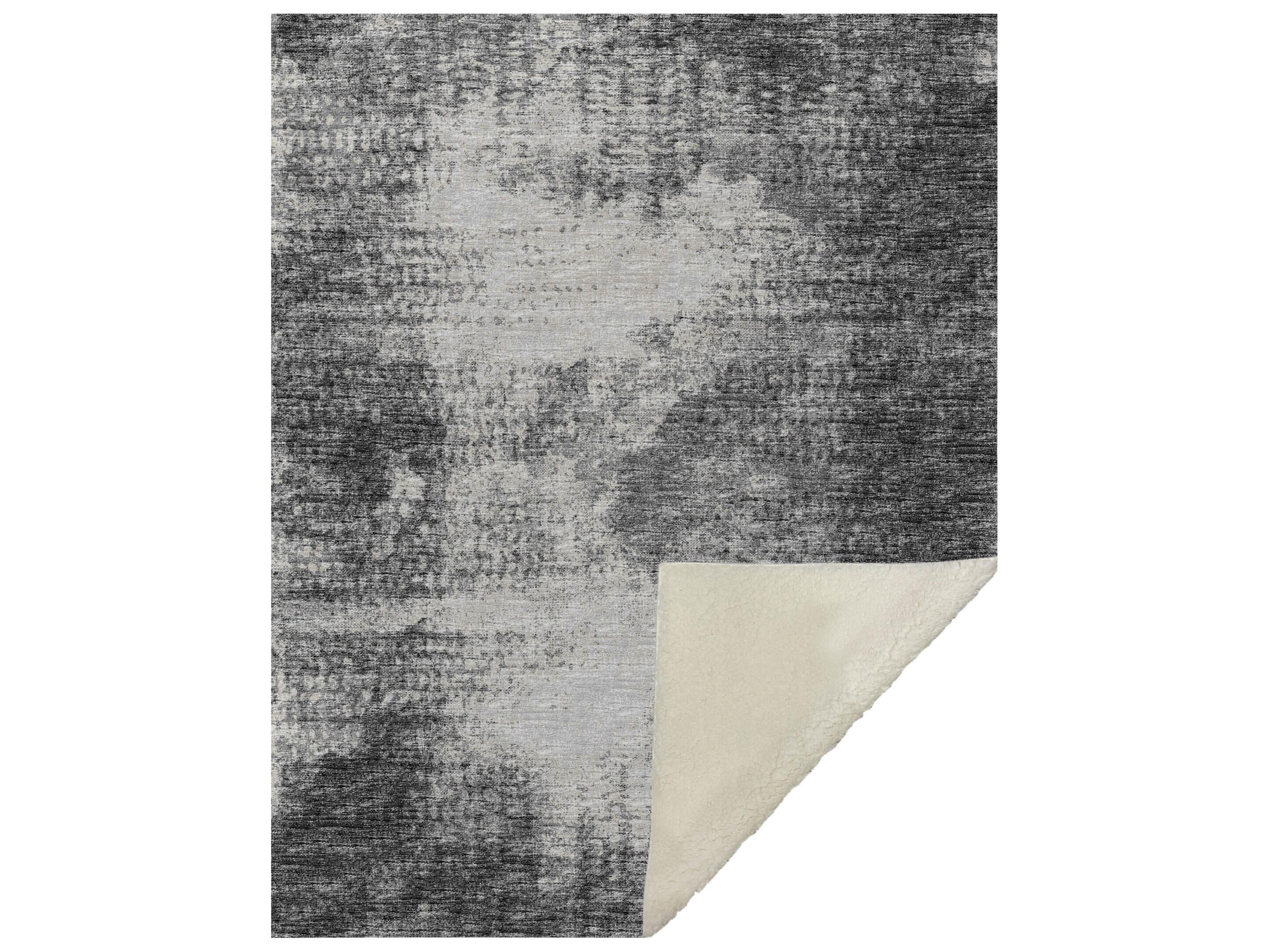 Dalyn Sherpa Black Polyester Throw