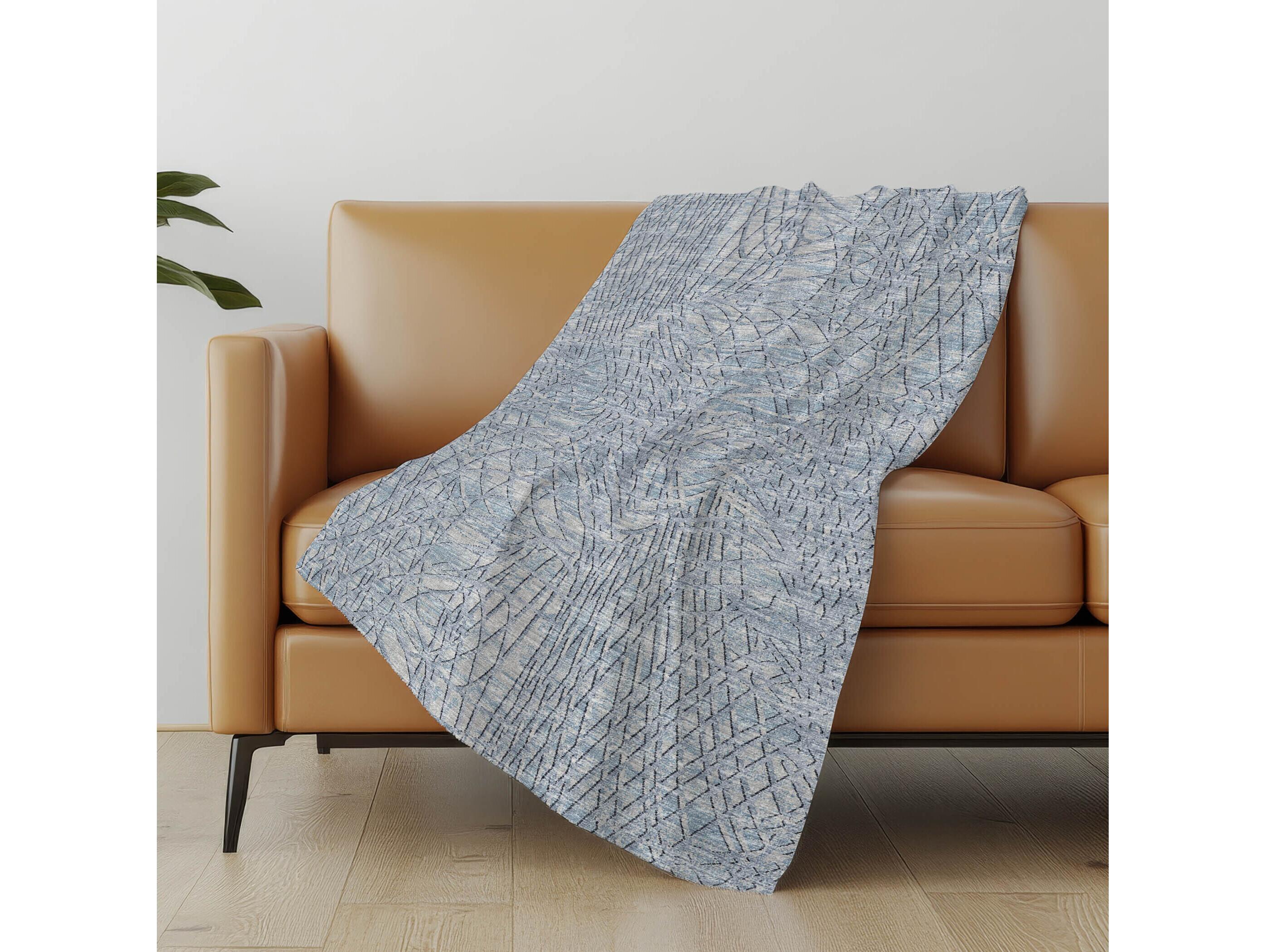 Dalyn Sherpa Blue Polyester Throw
