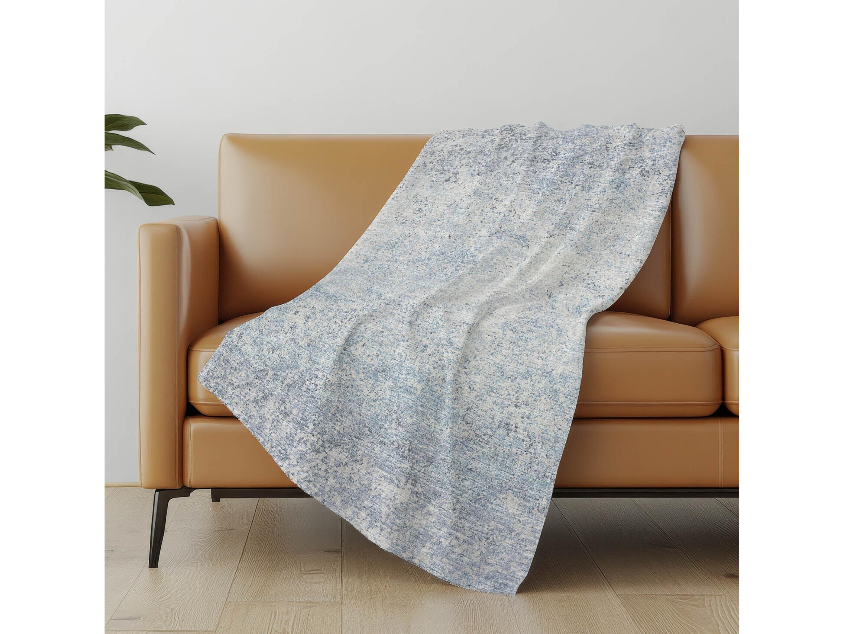 Dalyn Sherpa Blue Polyester Throw