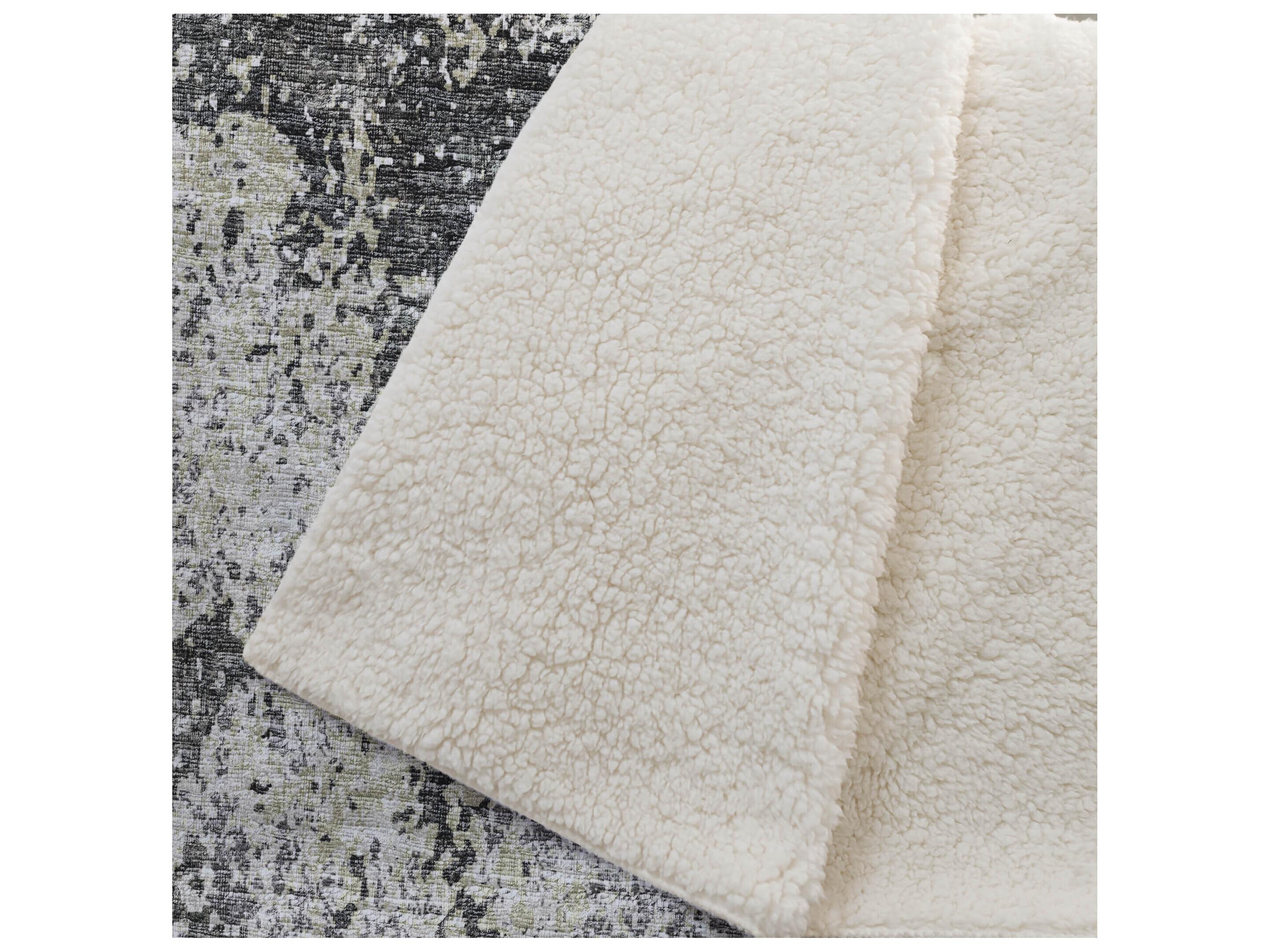 Dalyn Sherpa Gray Polyester Throw