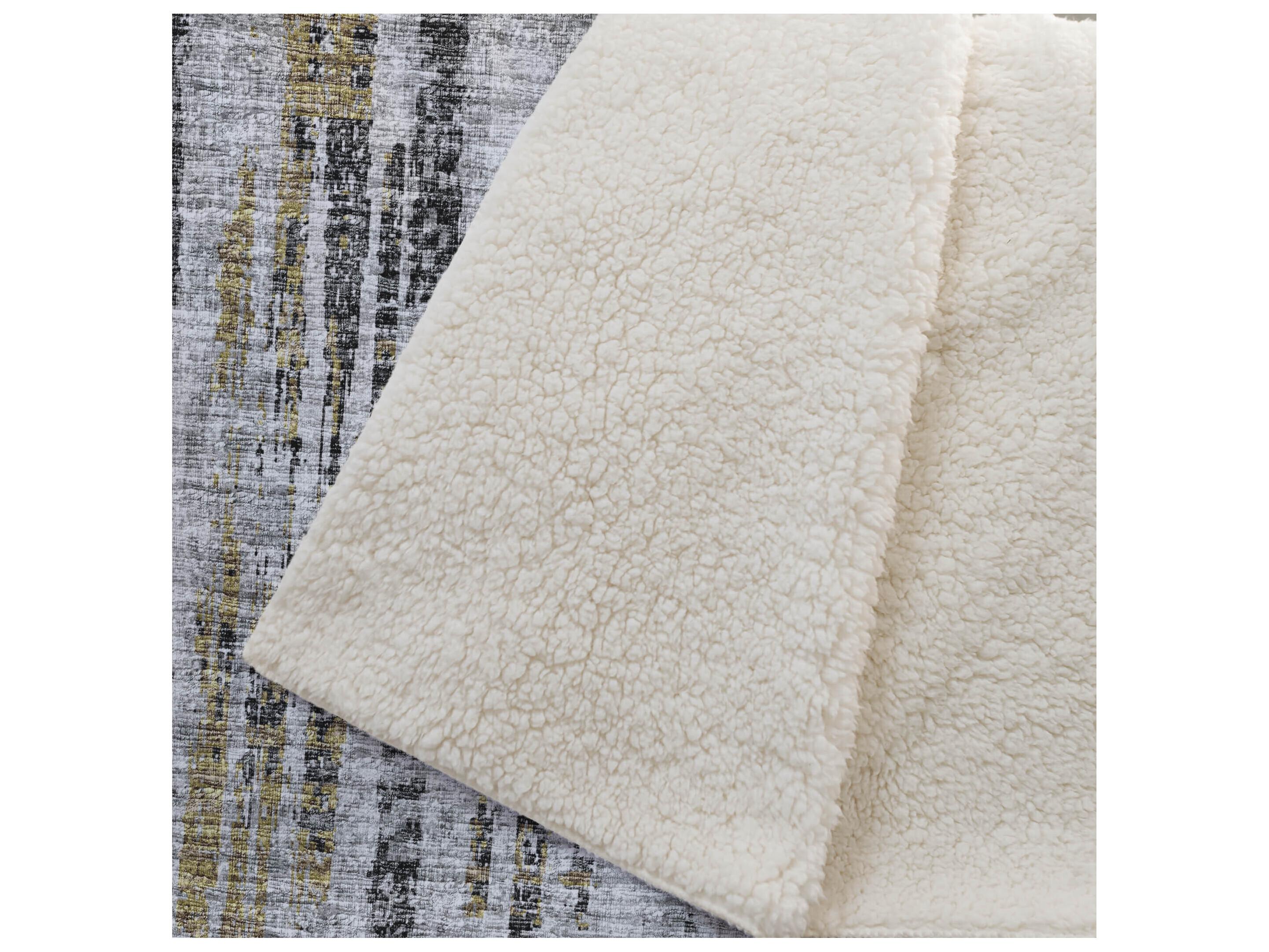 Dalyn Sherpa Gray Polyester Throw