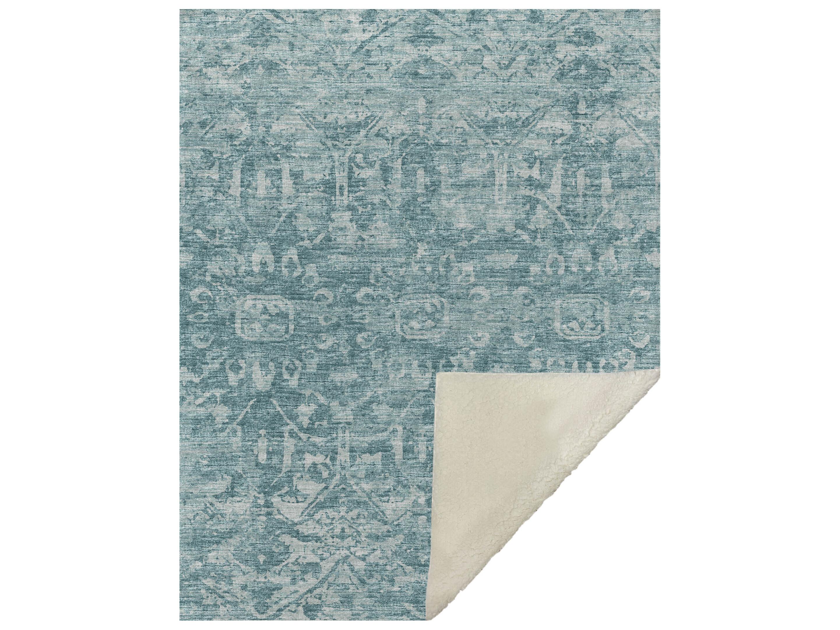 Dalyn Sherpa Blue Polyester Throw