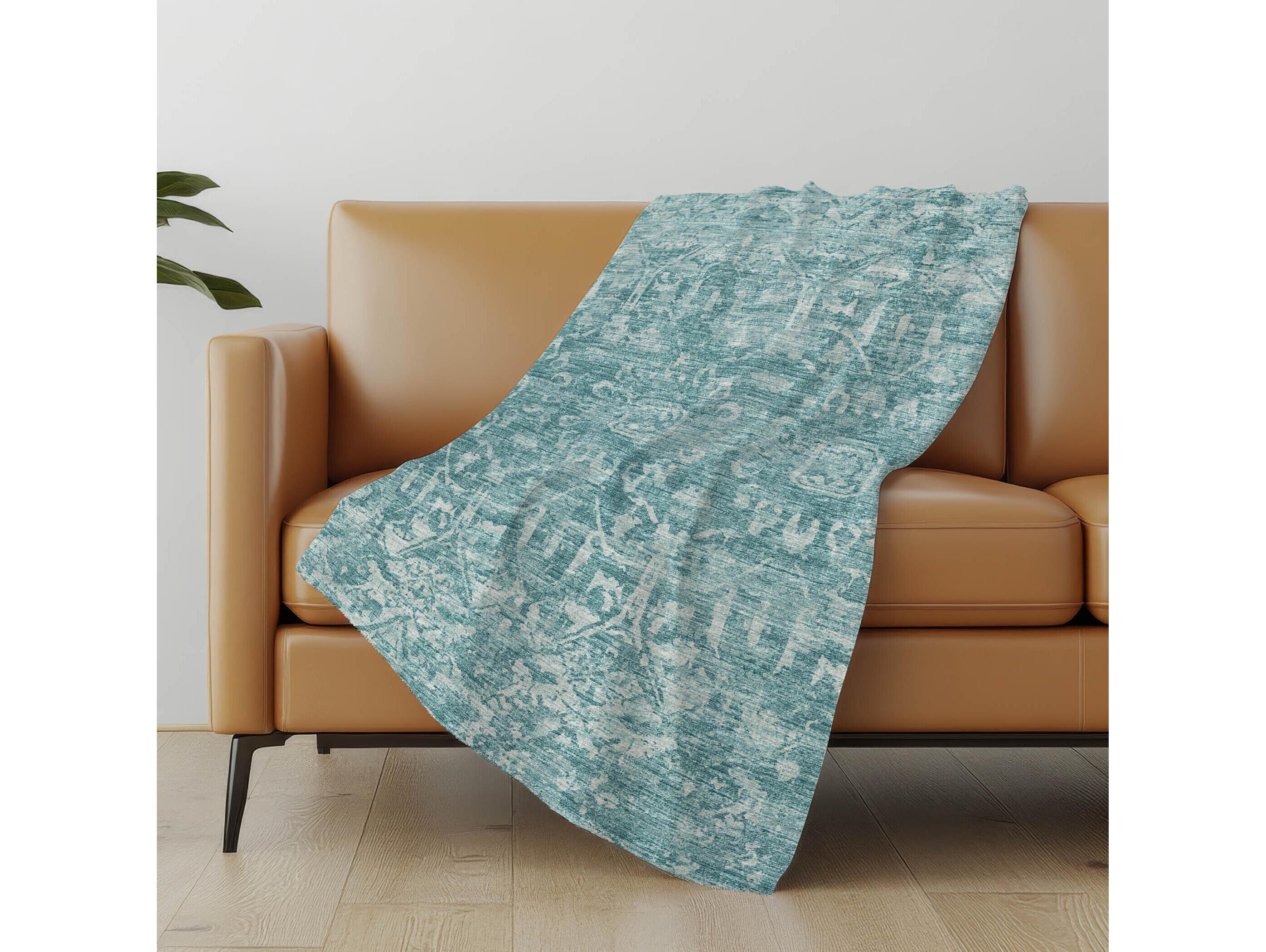 Dalyn Sherpa Blue Polyester Throw