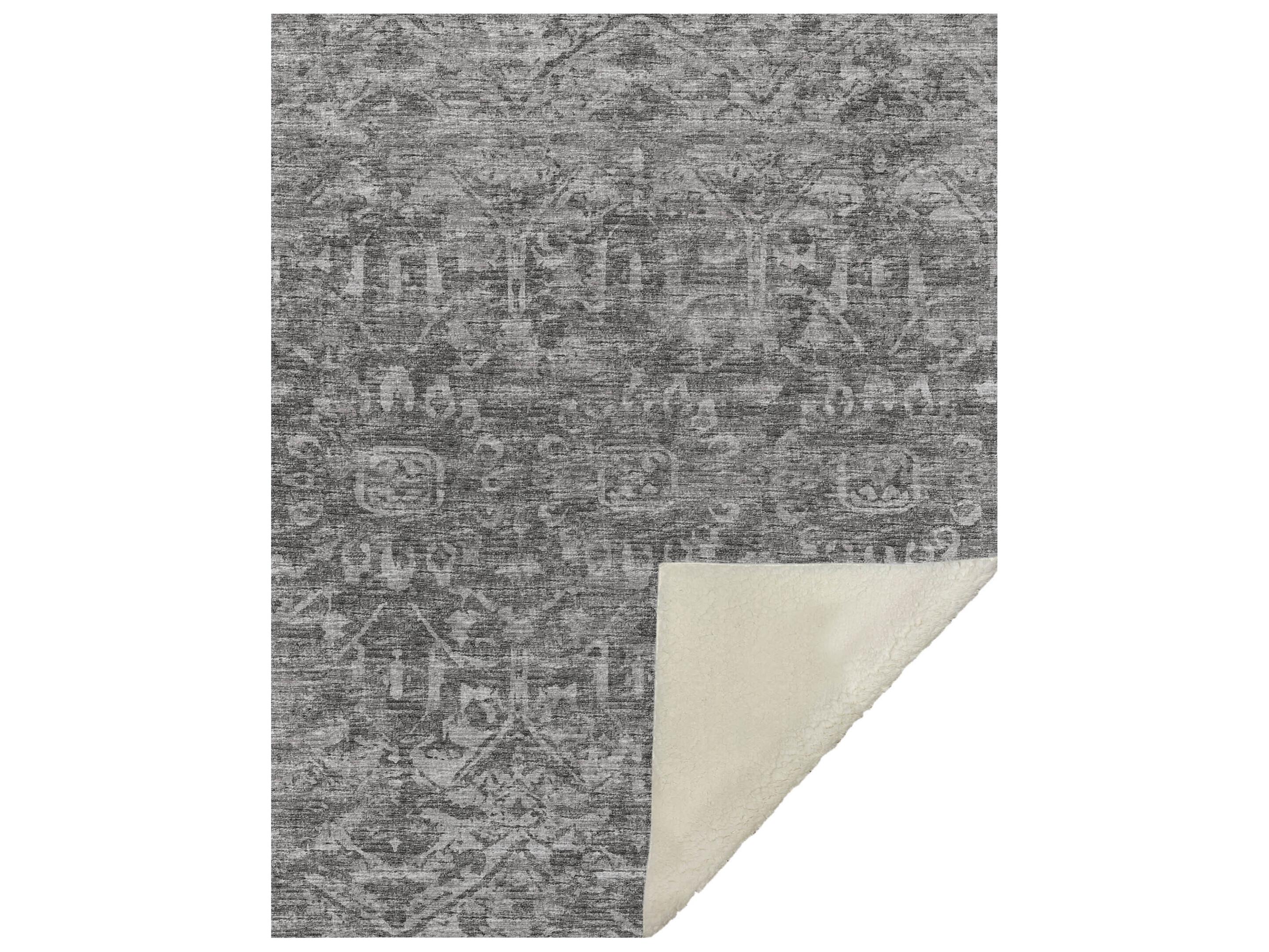 Dalyn Sherpa Gray Polyester Throw