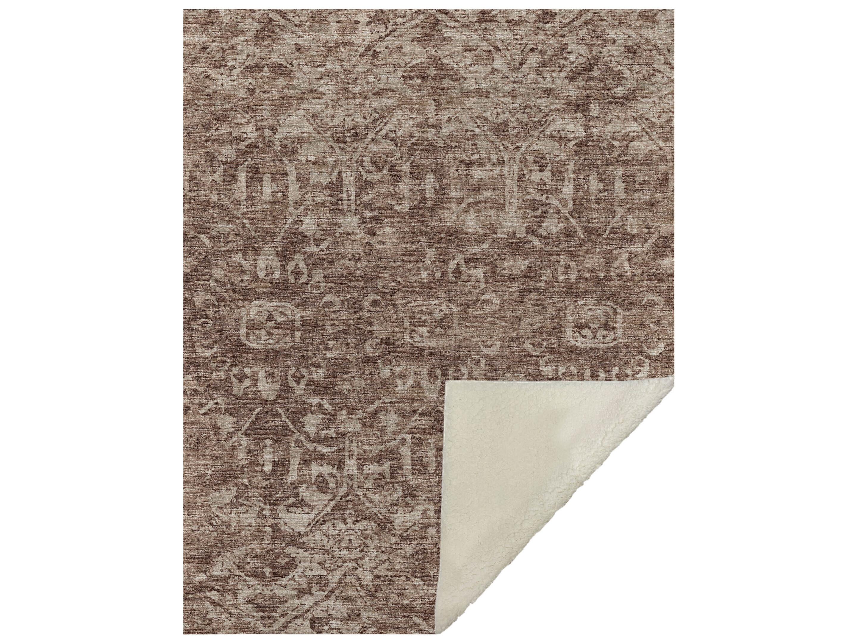 Dalyn Sherpa Brown Polyester Throw