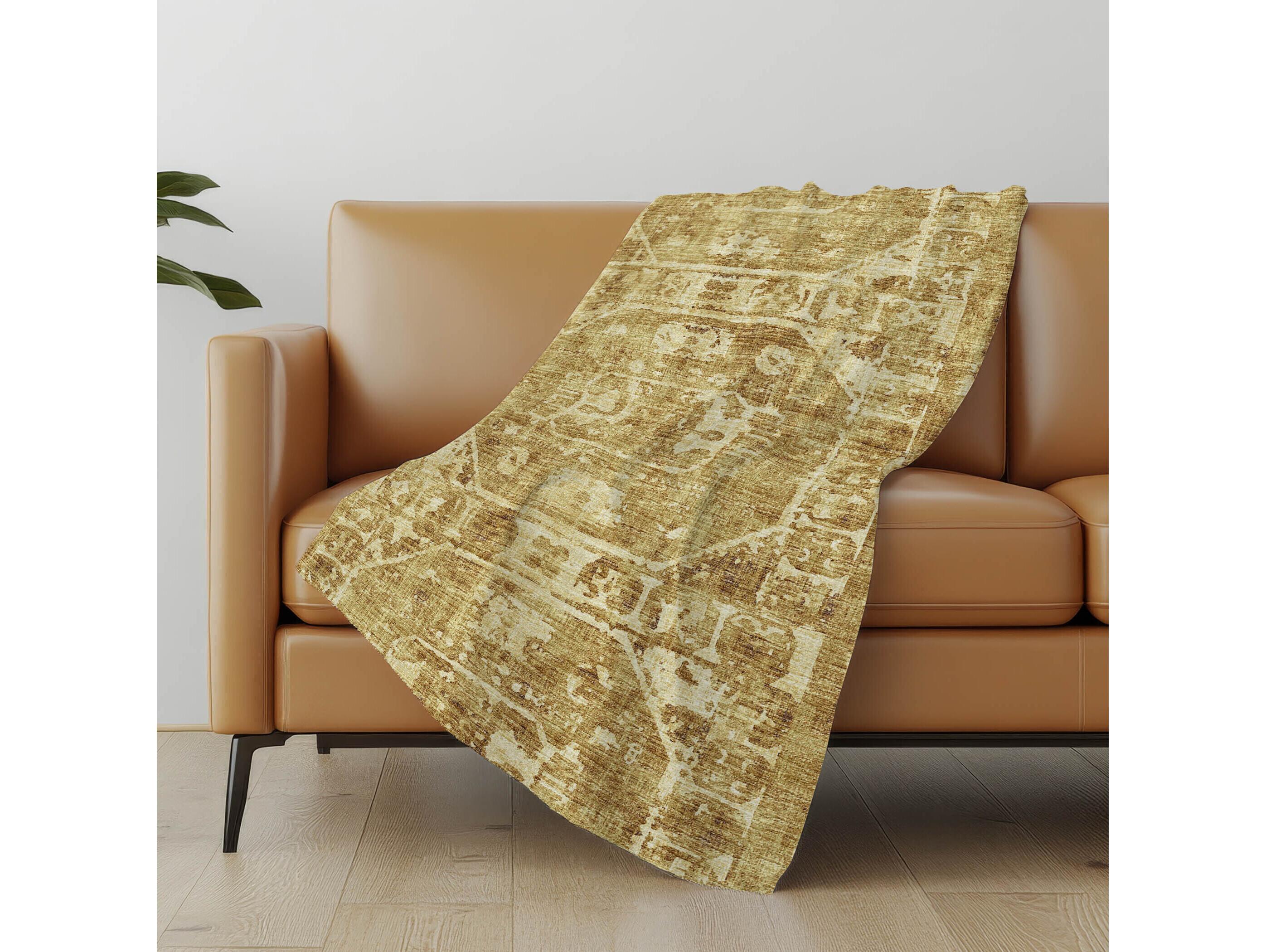 Dalyn Sherpa Gold Polyester Throw