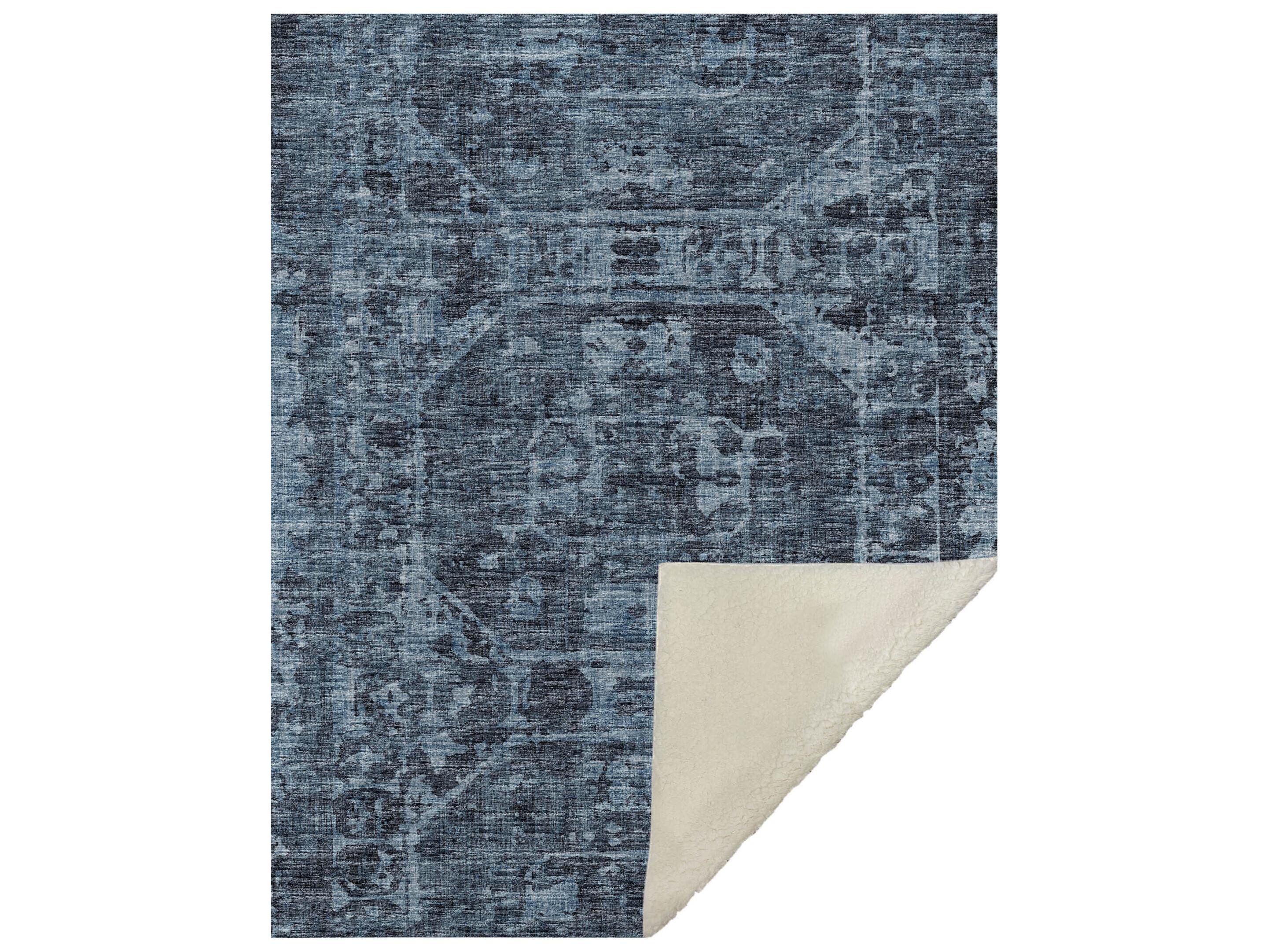Dalyn Sherpa Blue Polyester Throw