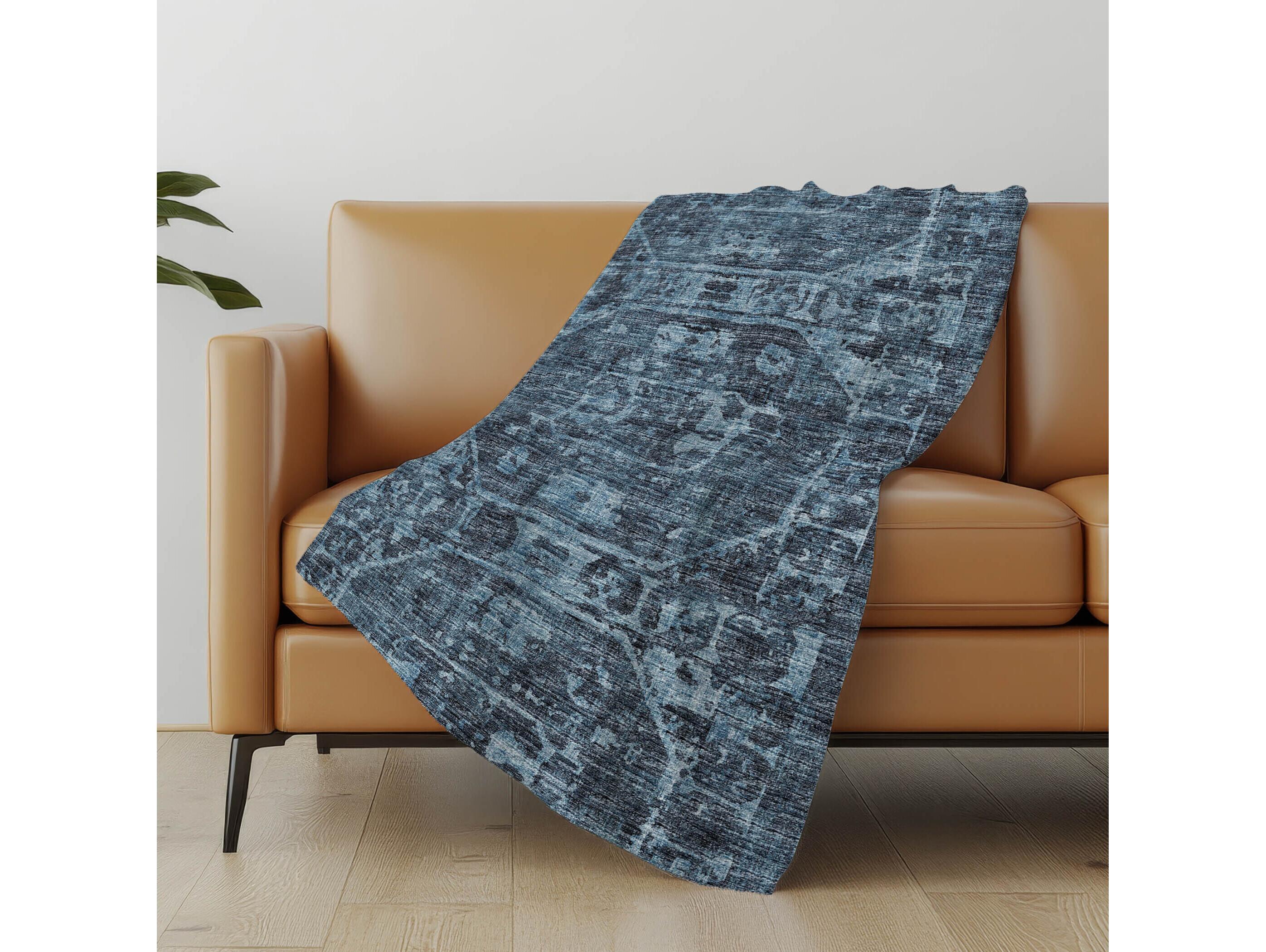 Dalyn Sherpa Blue Polyester Throw