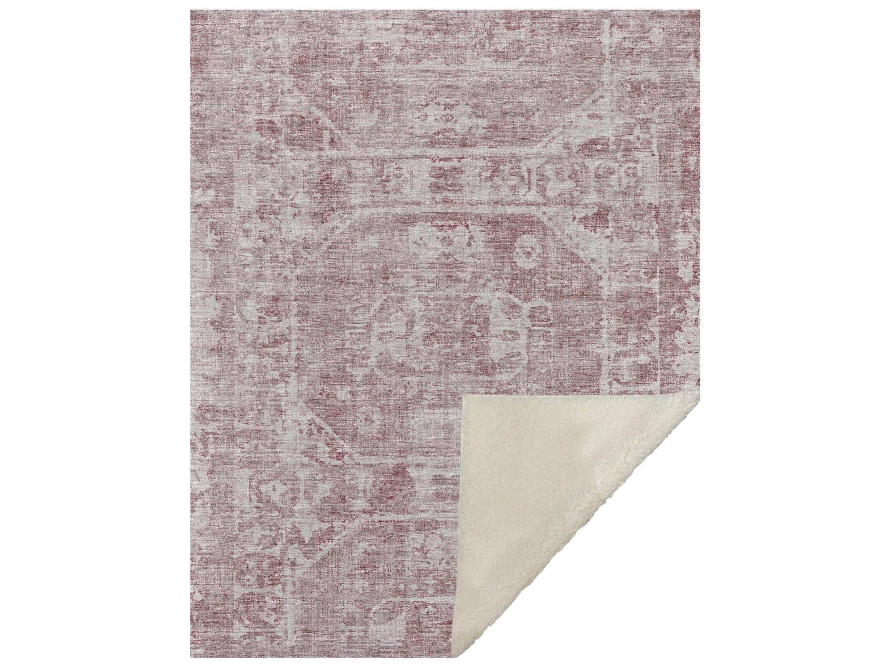 Dalyn Sherpa Pink Polyester Throw