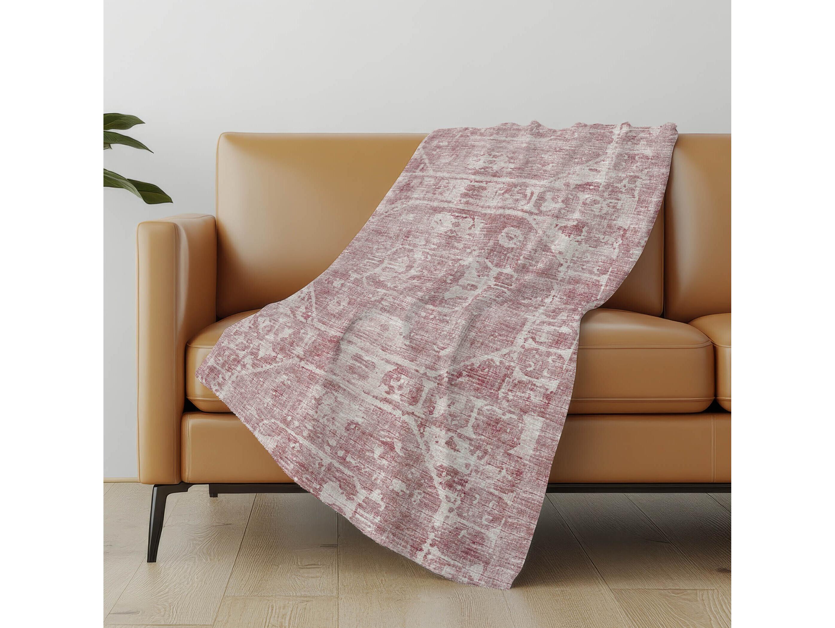 Dalyn Sherpa Pink Polyester Throw