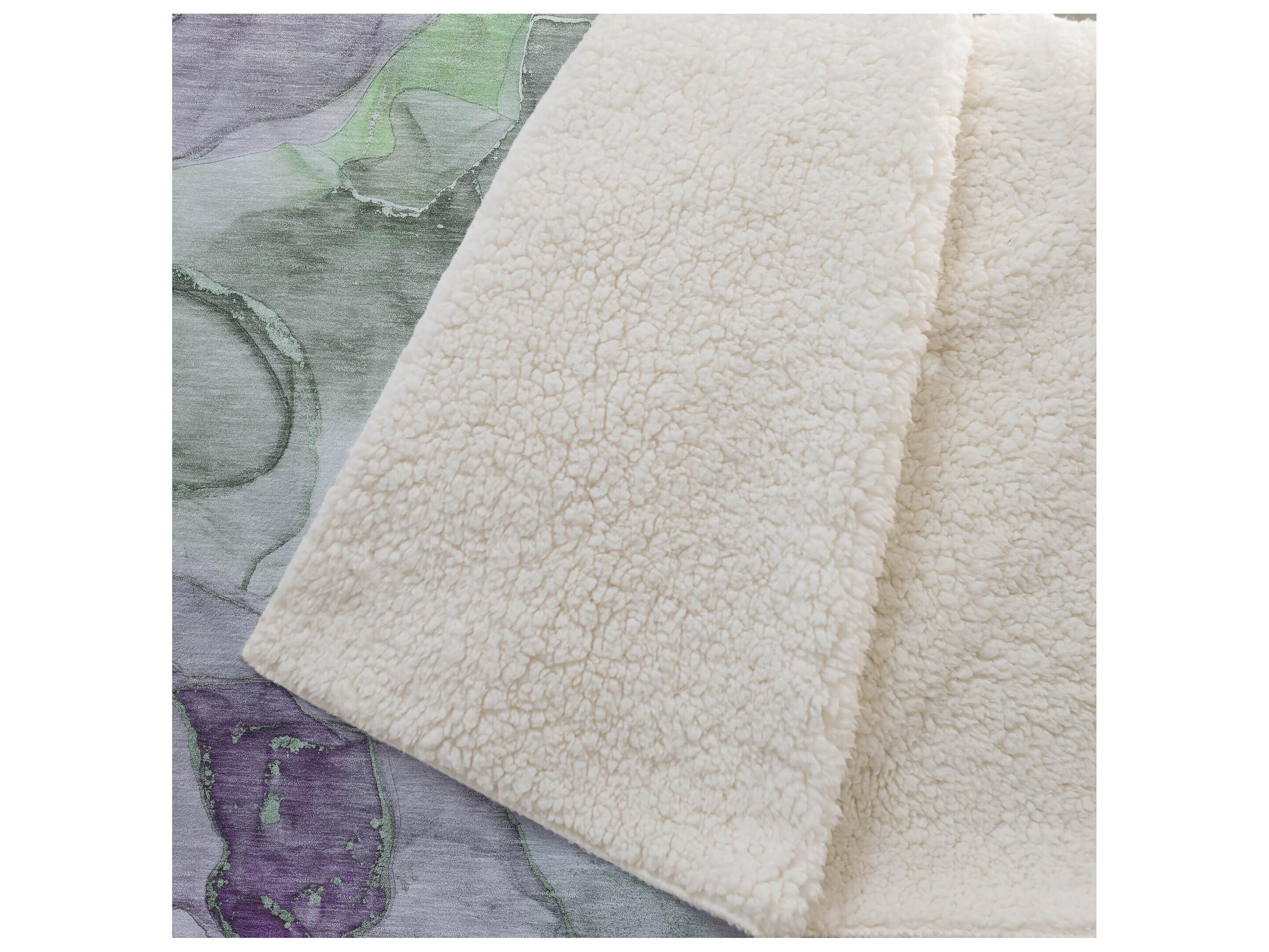 Dalyn Sherpa Green Polyester Throw