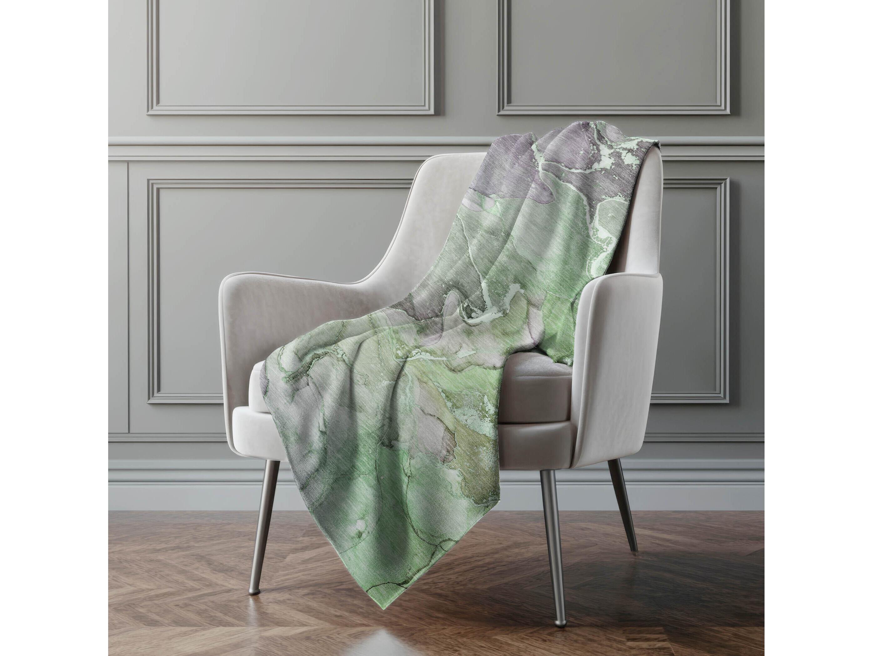 Dalyn Sherpa Green Polyester Throw