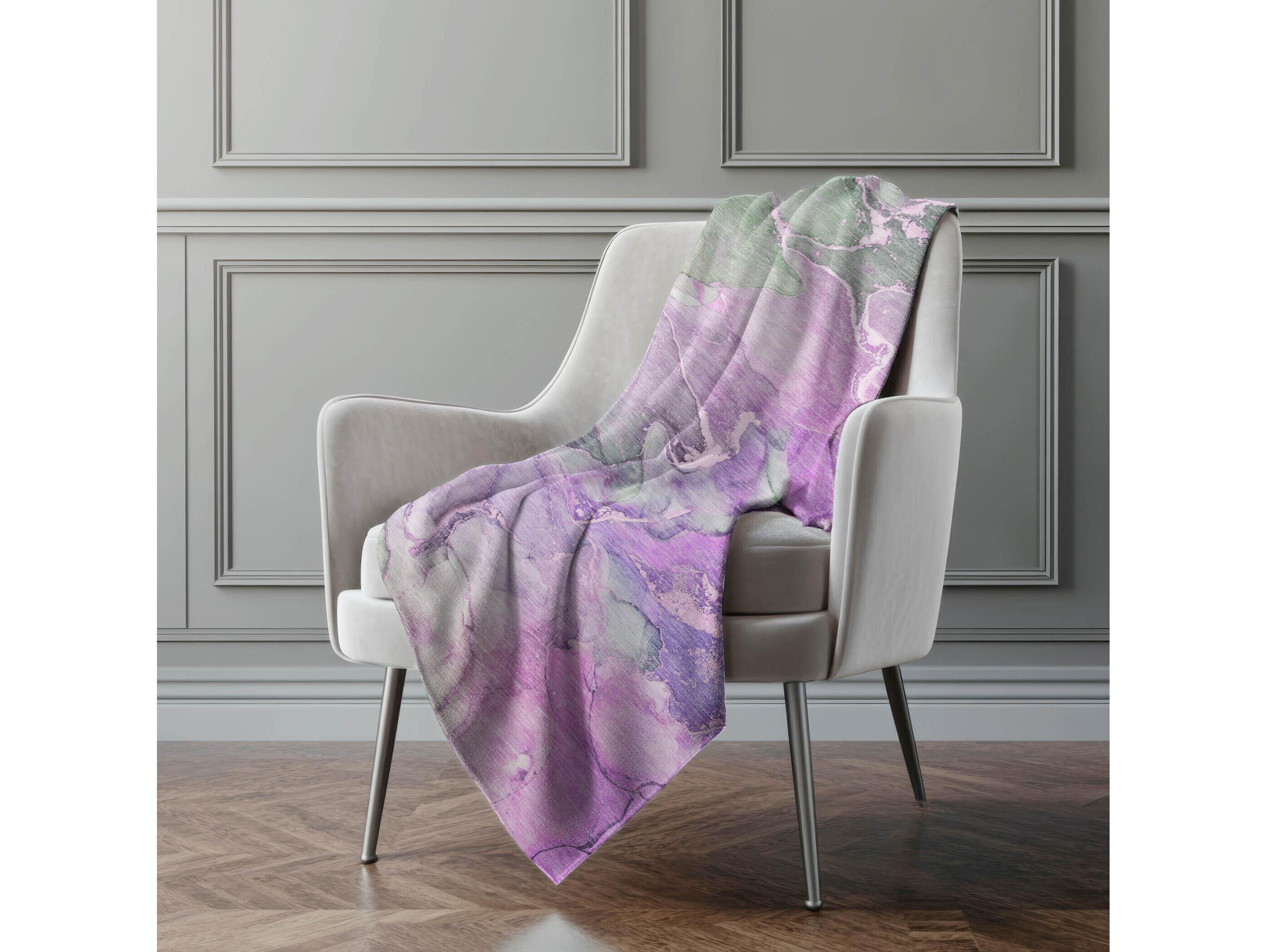 Dalyn Sherpa Purple Polyester Throw