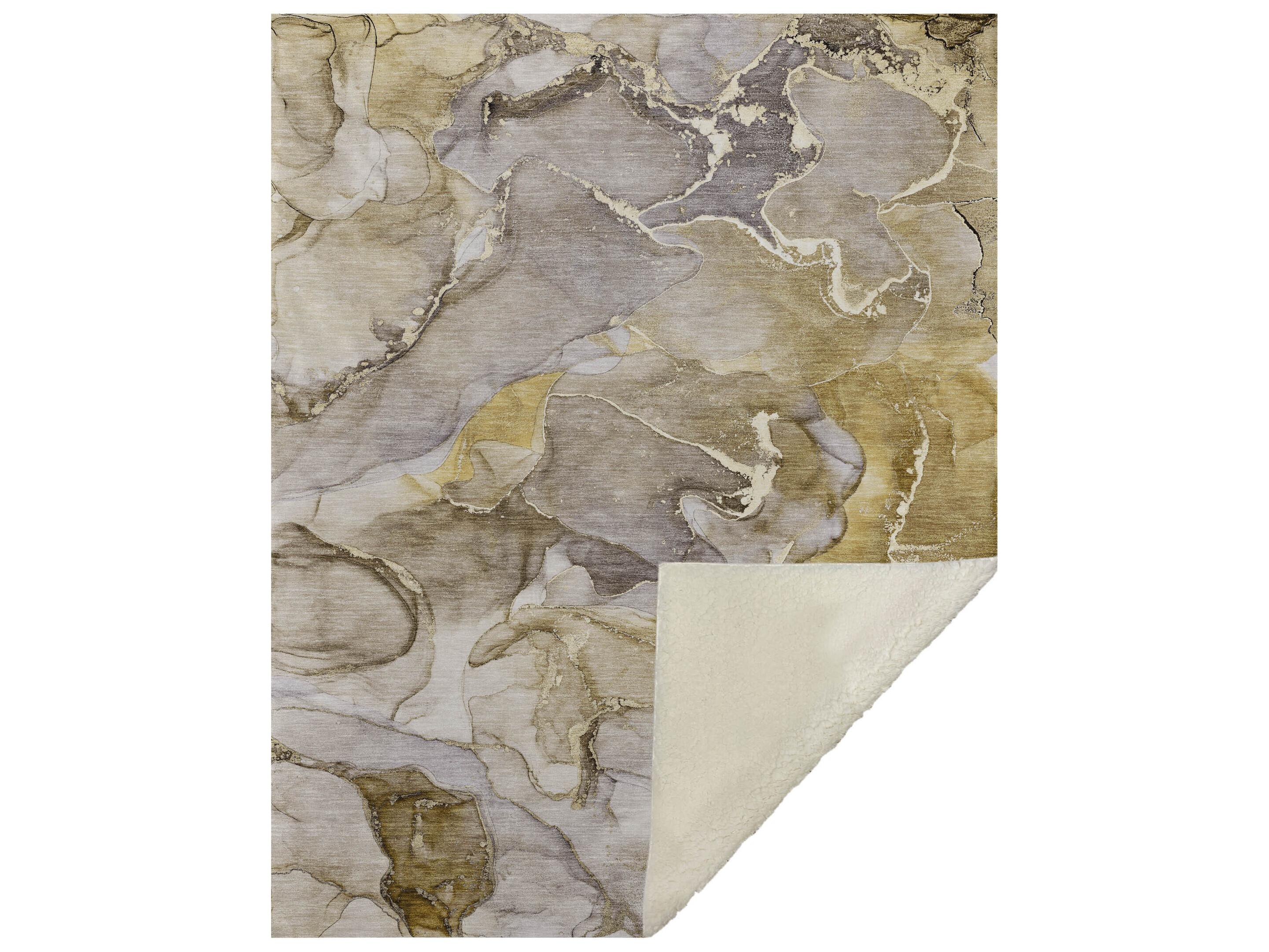 Dalyn Sherpa Brown Polyester Throw