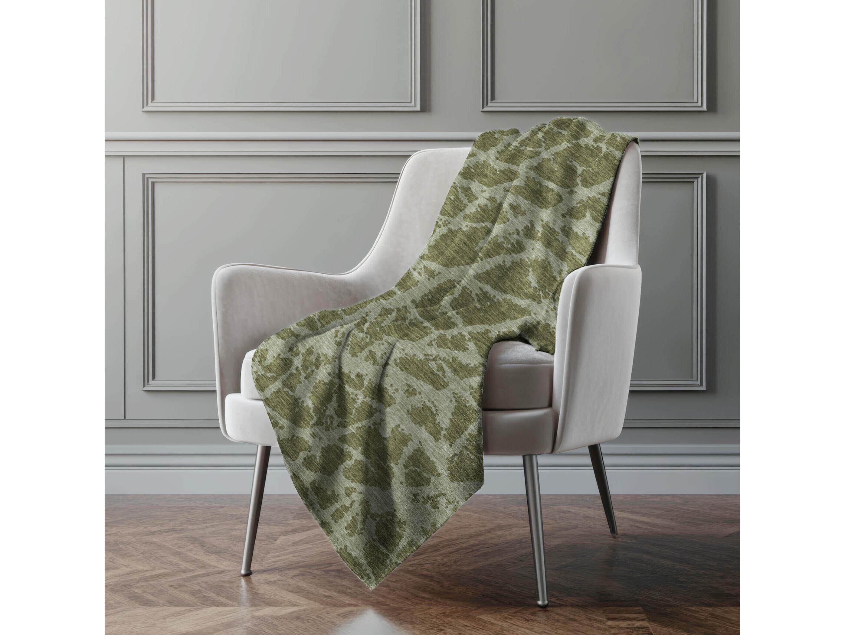 Dalyn Sherpa Green Polyester Throw