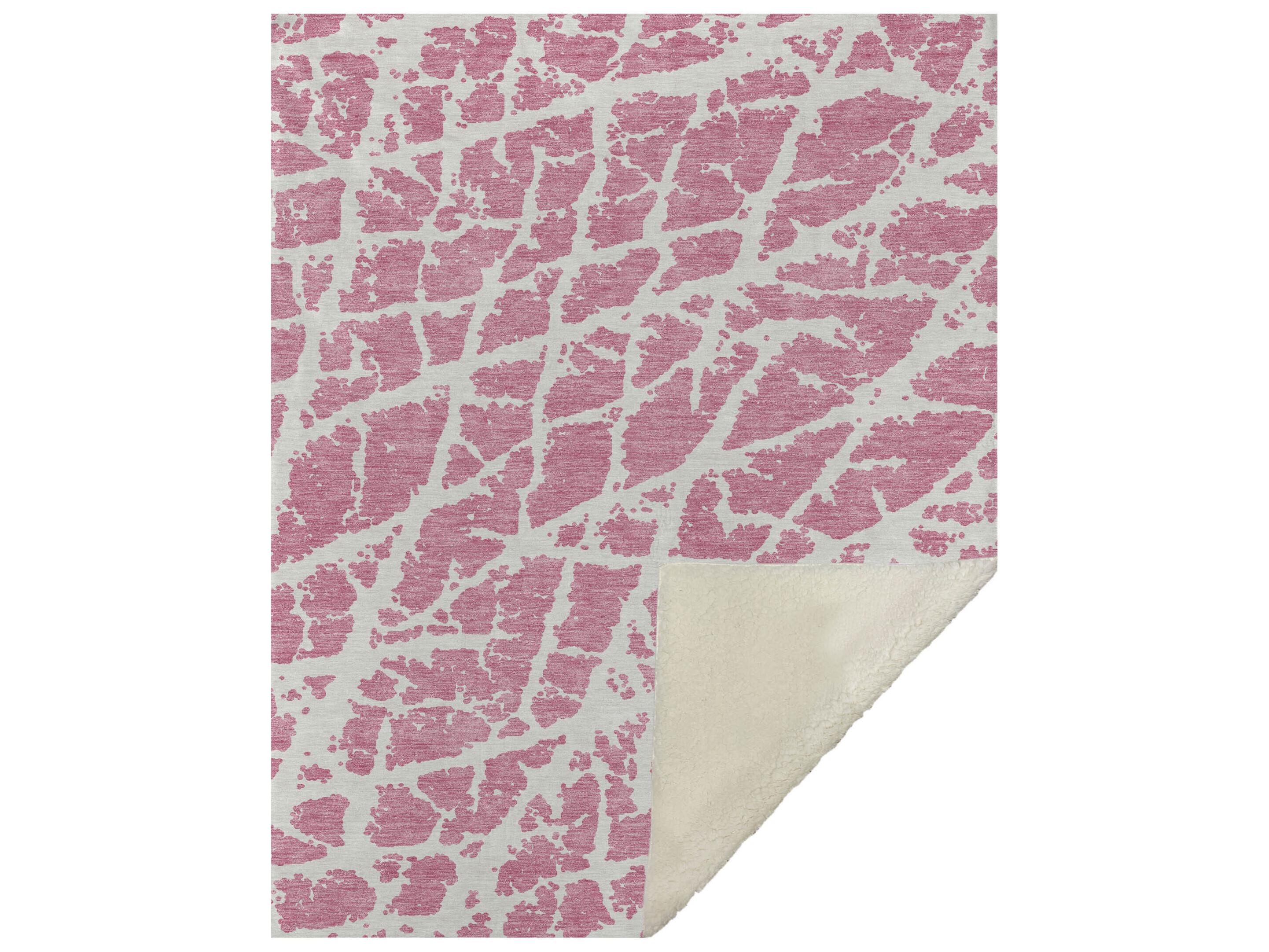 Dalyn Sherpa Pink Polyester Throw