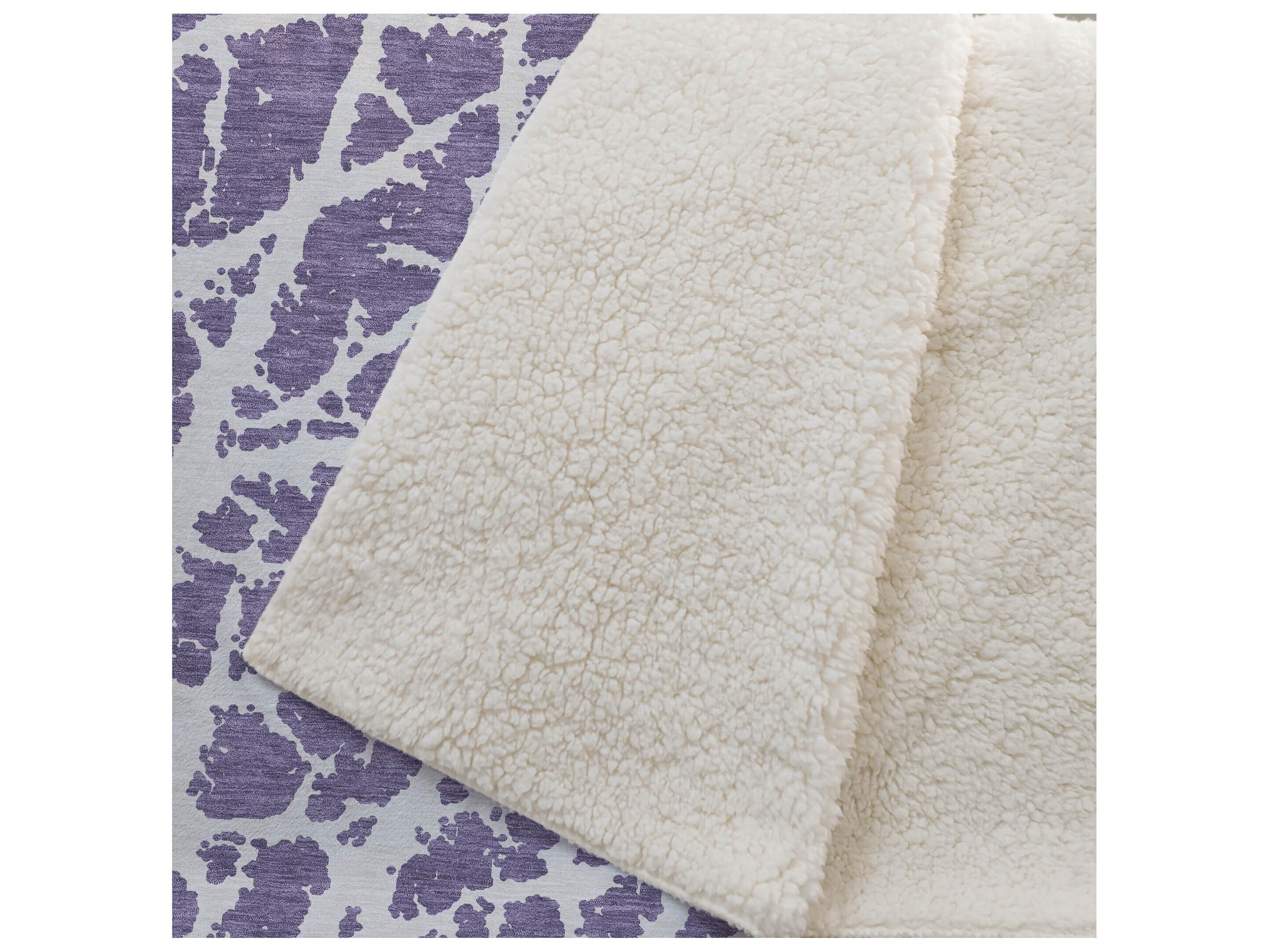 Dalyn Sherpa Purple Polyester Throw