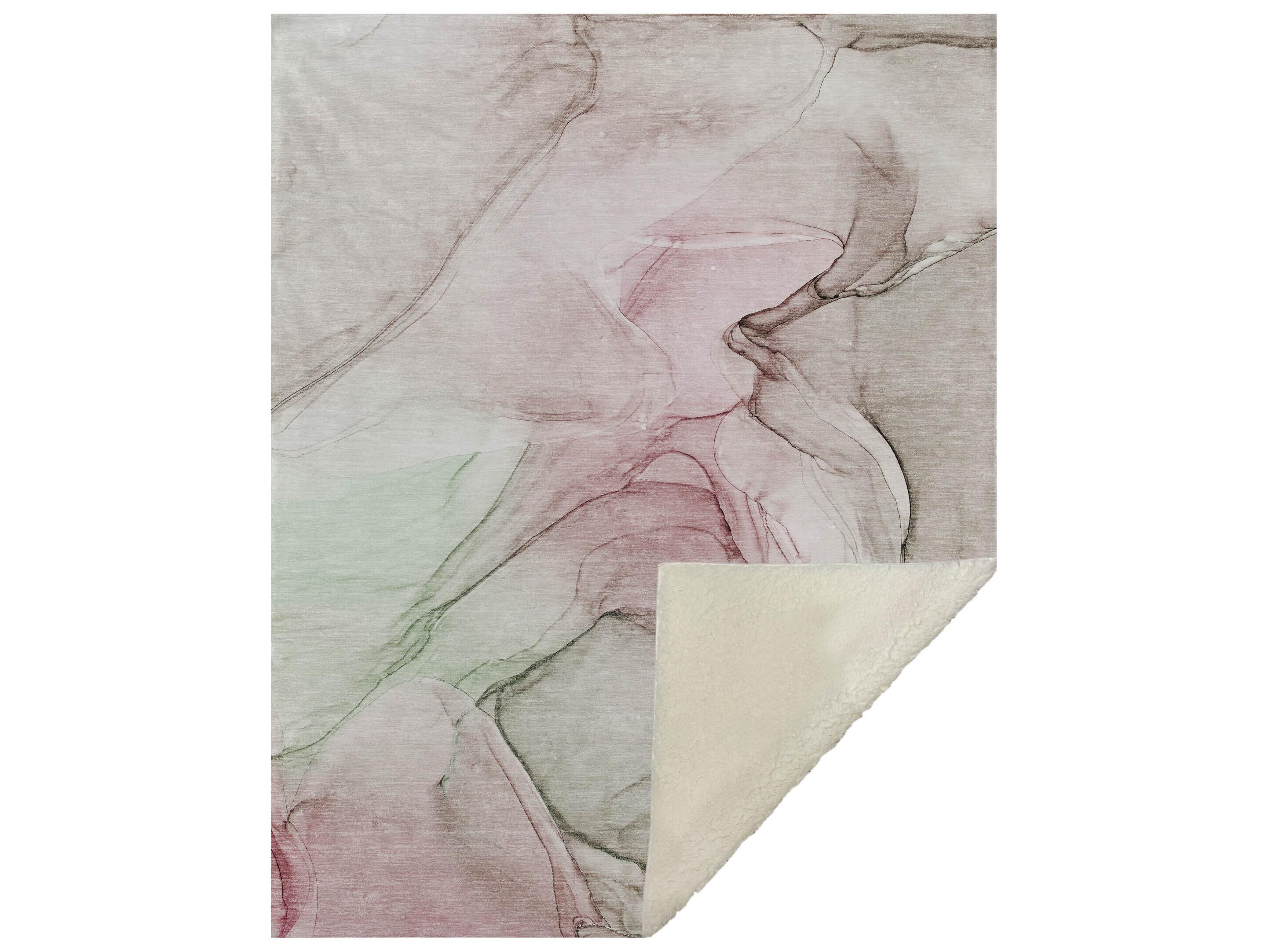 Dalyn Sherpa Pink Polyester Throw