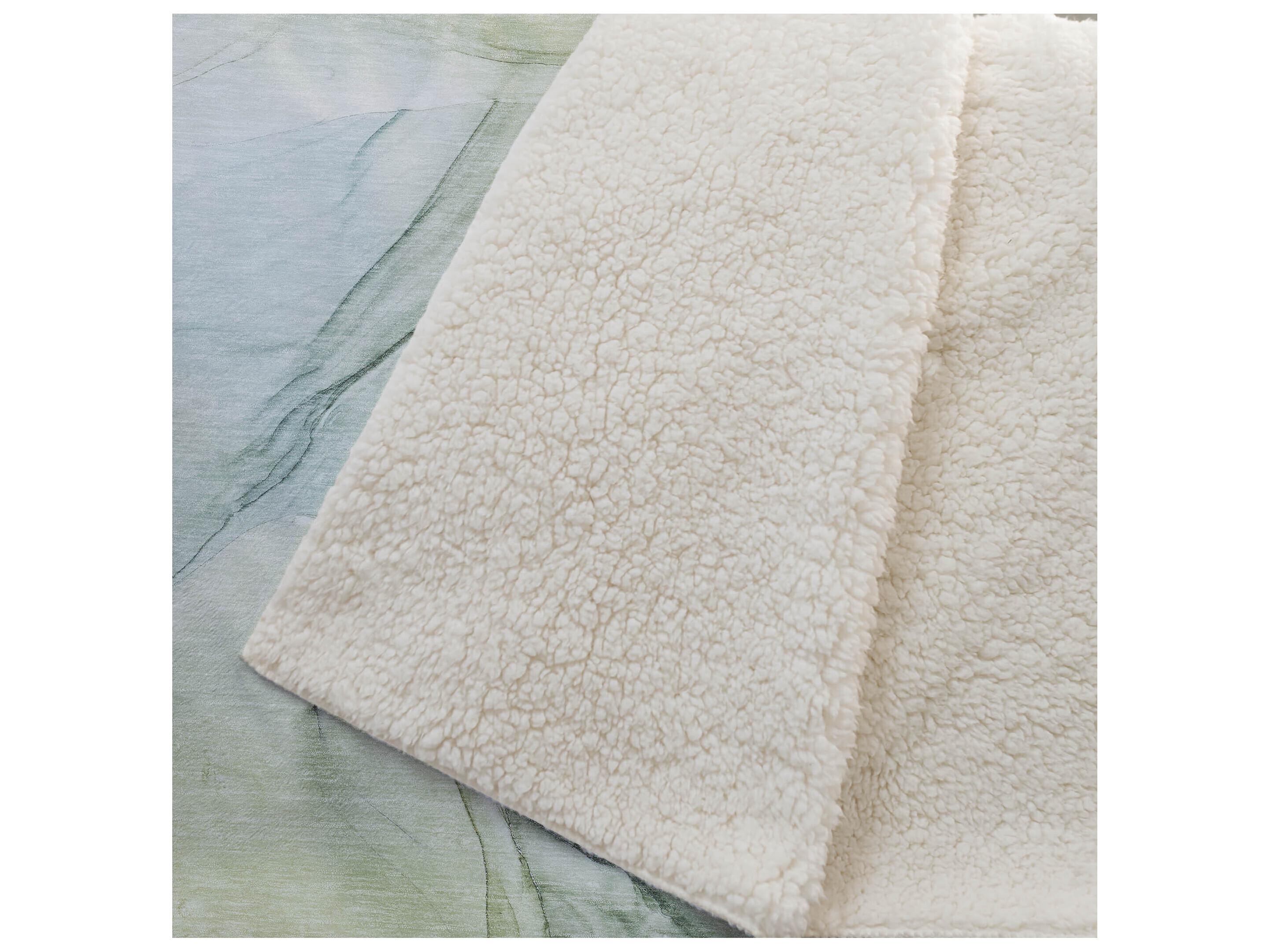 Dalyn Sherpa Green Polyester Throw